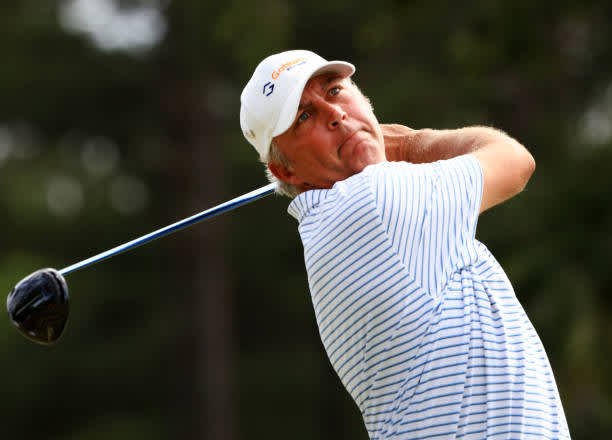 RIDGELAND, SOUTH CAROLINA - JUNE 13: Bo Van Pelt plays his shot from the 17th tee during the final round of the Palmetto Championship at Congaree on June 13, 2021 in Ridgeland, South Carolina. (Photo by Mike Ehrmann/Getty Images)
