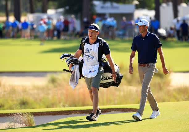 RIDGELAND, SOUTH CAROLINA - JUNE 13: Chesson Hadley walks up the 18th fairway during the final round of the Palmetto Championship at Congaree on June 13, 2021 in Ridgeland, South Carolina. (Photo by Mike Ehrmann/Getty Images)