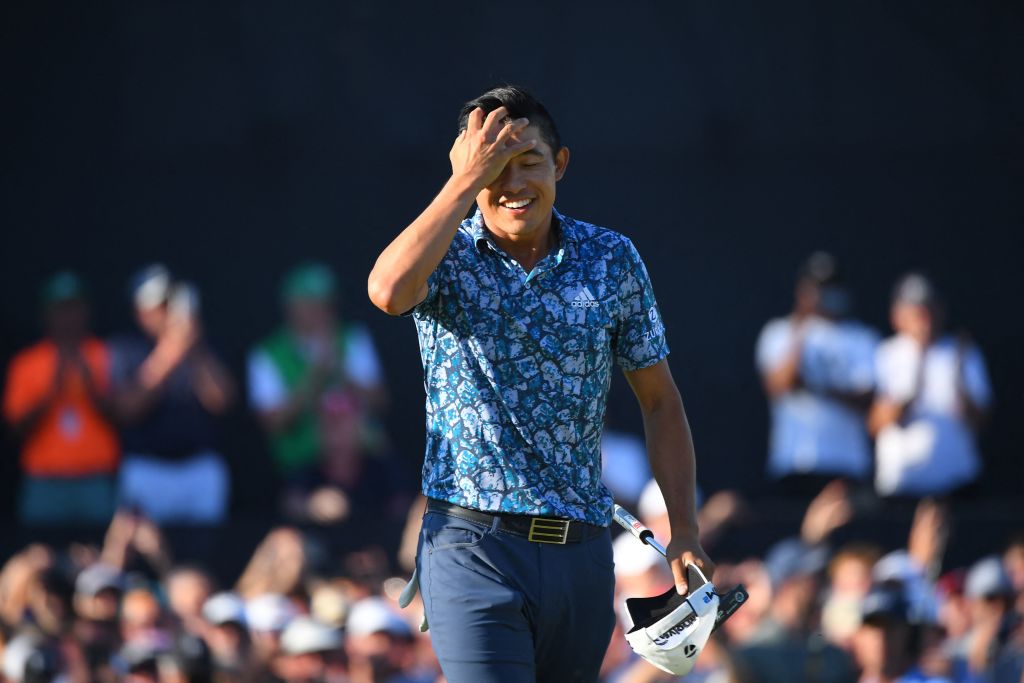 Collin Morikawa nach seinem letzten Putt. (Foto: Getty)