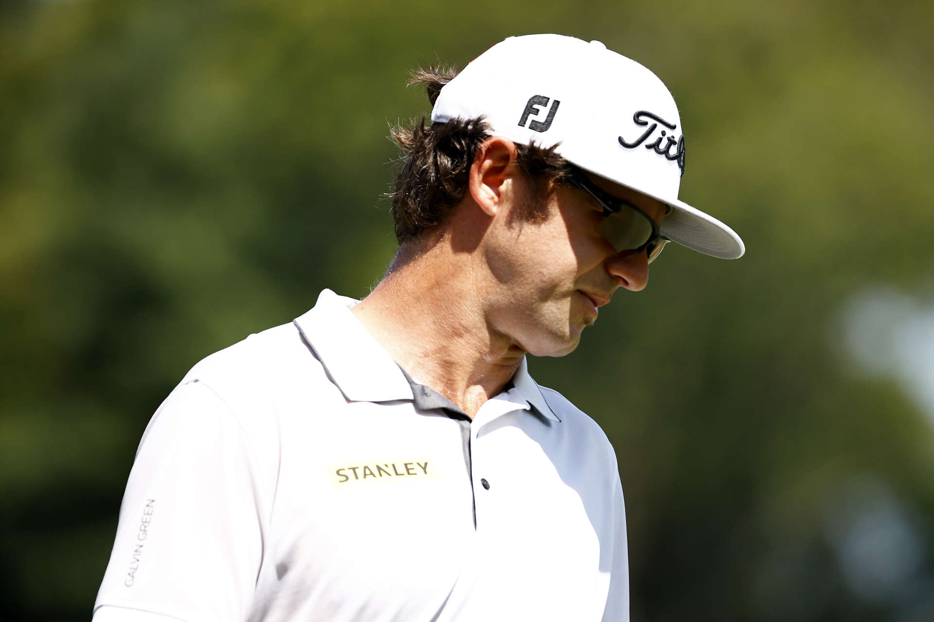 GREENSBORO, NORTH CAROLINA - AUGUST 13: Lanto Griffin of the United States looks on from the 15th green during the second round of the Wyndham Championship at Sedgefield Country Club on August 13, 2021 in Greensboro, North Carolina. (Photo by Jared C. Tilton/Getty Images)