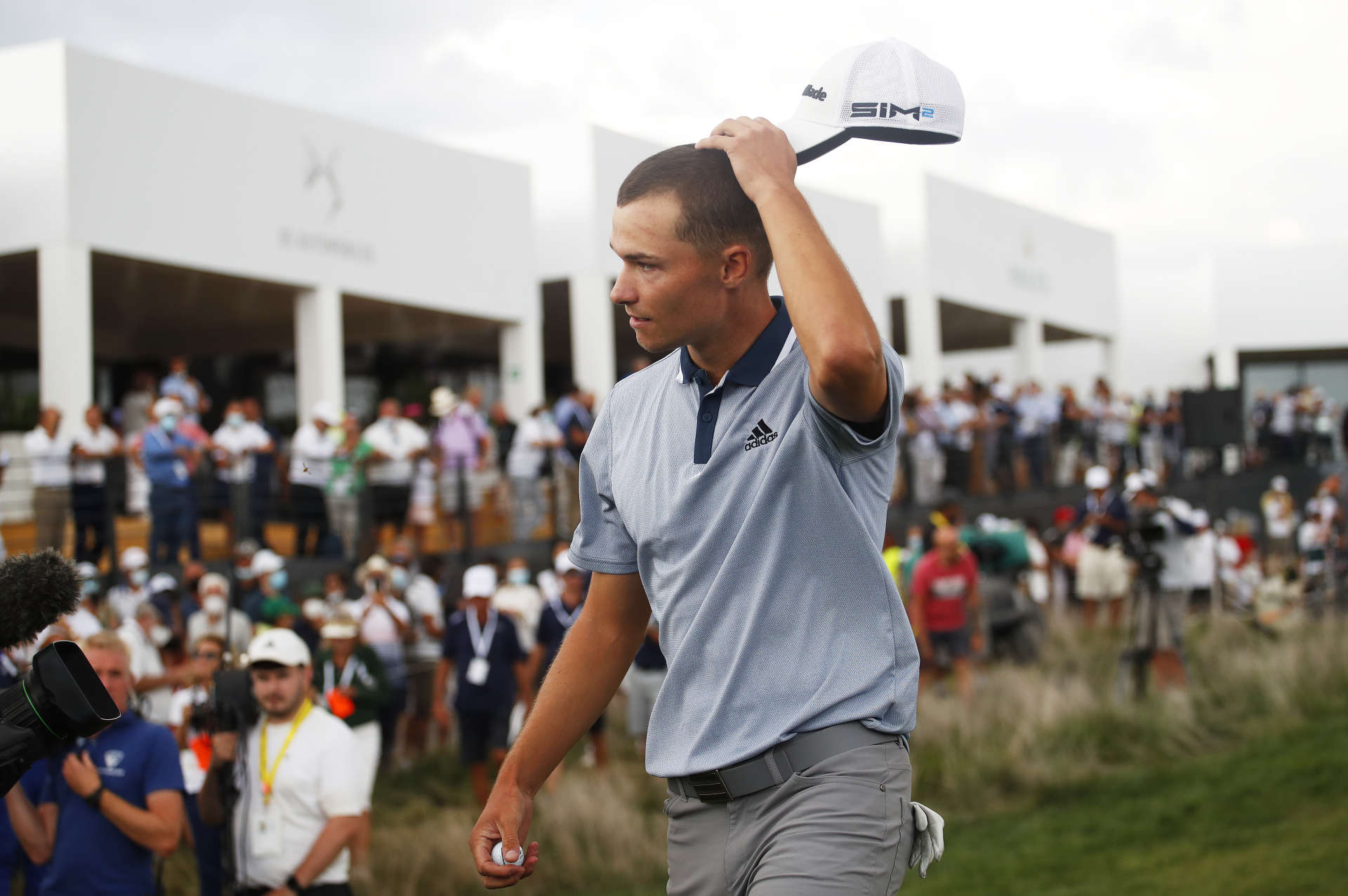 ROME, ITALY - SEPTEMBER 05: Nicolai Hojgaard of Denmark celebrates victory on the 18th hole during Day Four of The Italian Open at Marco Simone Golf Club on September 05, 2021 in Rome, Italy. (Photo by Luke Walker/Getty Images)