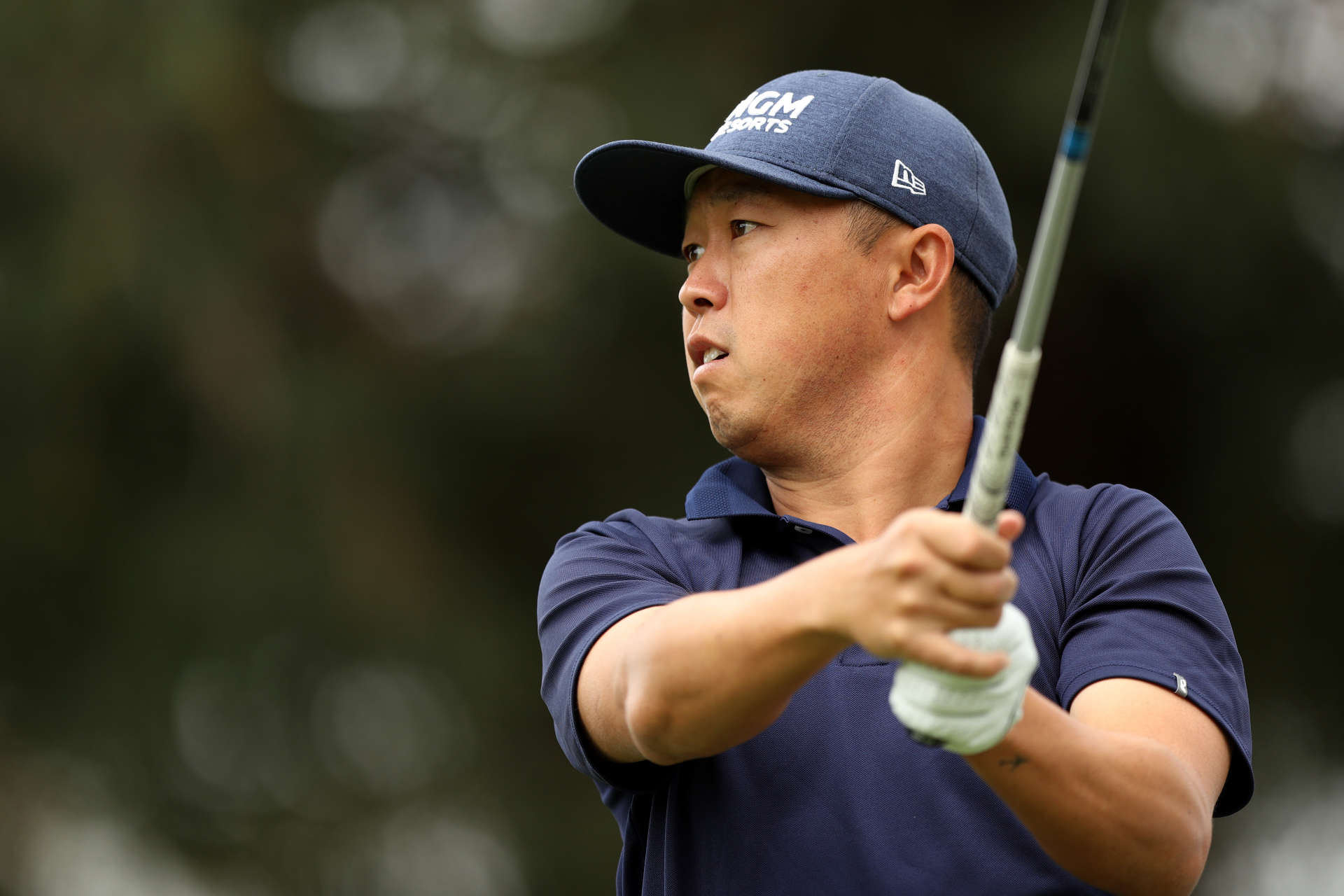 NAPA, CALIFORNIA - SEPTEMBER 17: David Lipsky hits his tee shot on the 17th hole during round two of the Fortinet Championship at Silverado Resort and Spa on September 17, 2021 in Napa, California. (Photo by Meg Oliphant/Getty Images)