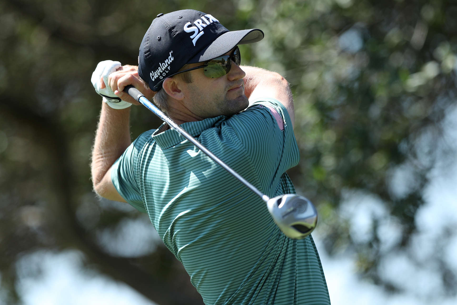 NAPA, CALIFORNIA - SEPTEMBER 17: Russell Knox hits his tee shot on the fourth hole during round two of the Fortinet Championship at Silverado Resort and Spa on September 17, 2021 in Napa, California. (Photo by Meg Oliphant/Getty Images)