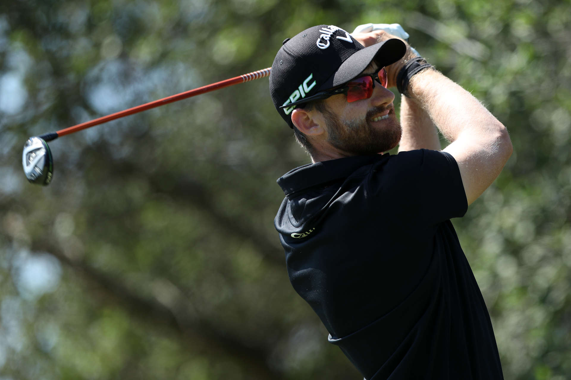 NAPA, CALIFORNIA - SEPTEMBER 17: Patrick Rodgers hits his tee shot on the fourth hole during round two of the Fortinet Championship at Silverado Resort and Spa on September 17, 2021 in Napa, California. (Photo by Meg Oliphant/Getty Images)