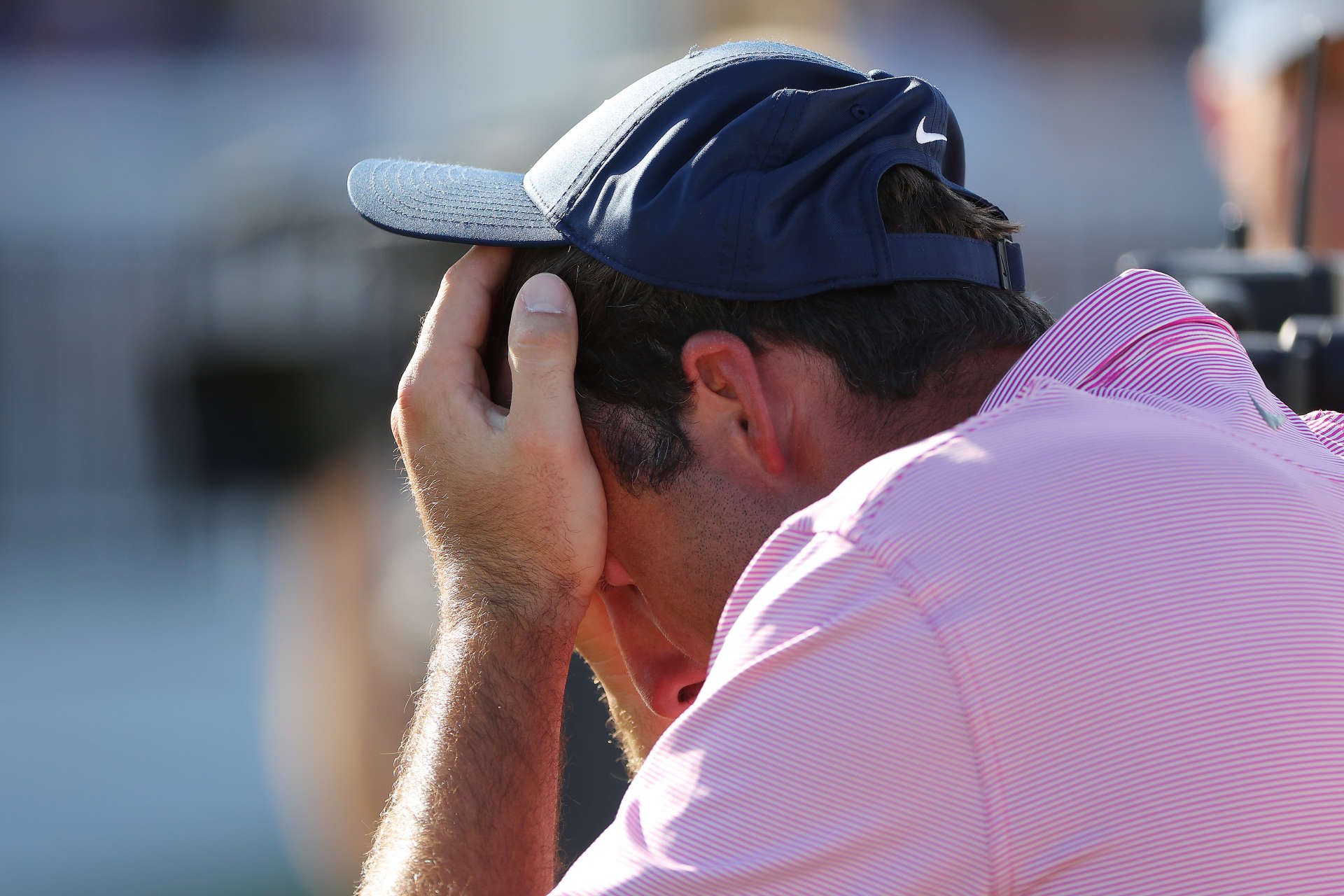 AUSTIN, TEXAS - MARCH 27: Scottie Scheffler of the United States reacts after defeating Kevin Kisner of the United States 4&3 in their finals match to win the World Golf Championships-Dell Technologies Match Play at Austin Country Club on March 27, 2022 in Austin, Texas. (Photo by Kevin C. Cox/Getty Images)