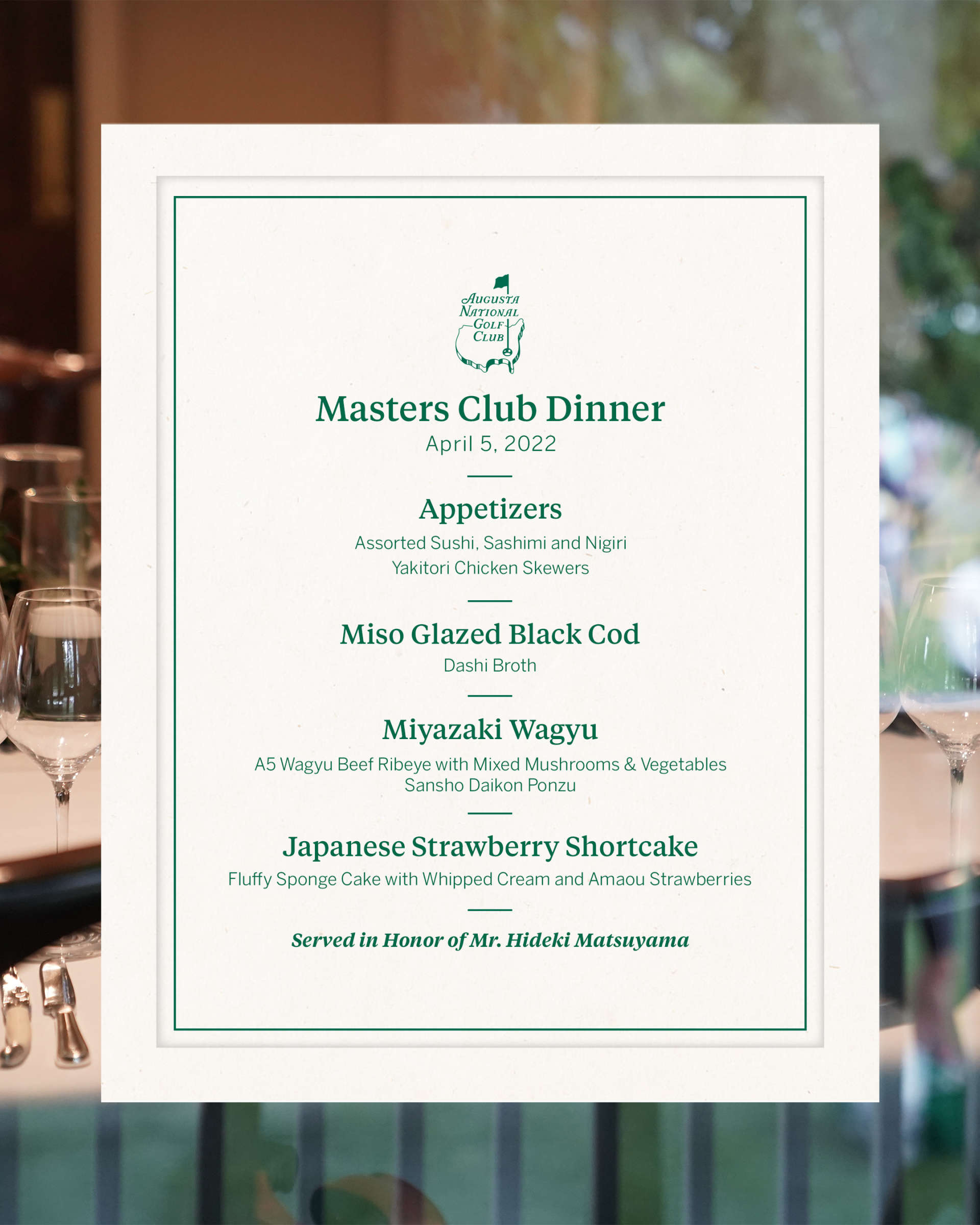 US Masters 2022: Hideki Matsuyama serves a menu of Japanese cuisine