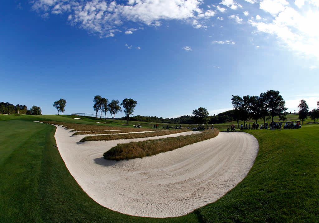  US Open 2049 im Oakmont Country ClubDer Platz mit den ikonische Kirchenbank-Bunkern wird erneut Schauplatz einer US Open.