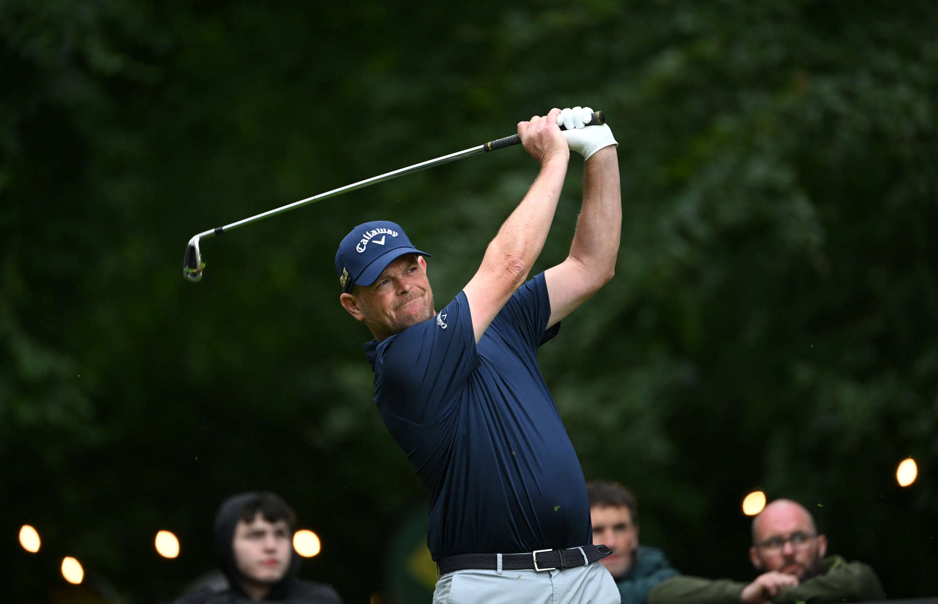 THOMASTOWN, IRELAND - JUNE 30: David Drysdale of Scotland tees off on the 11th hole during the first round of the Horizon Irish Open at Mount Juliet Estate on June 30, 2022 in Thomastown, Ireland. (Photo by Ross Kinnaird/Getty Images)