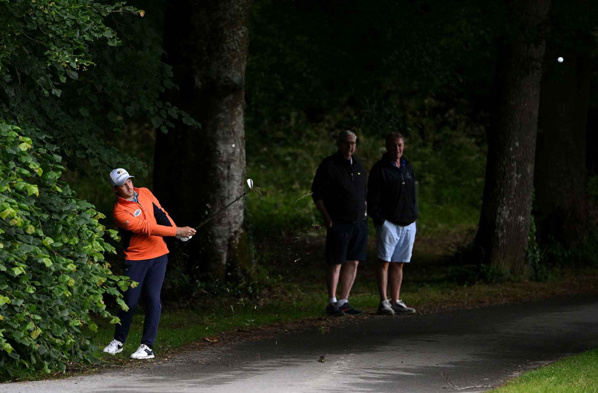 THOMASTOWN, IRELAND - JUNE 30: Lukas Nemecz of Austria plays his third shot on the 10th hole during the first round of the Horizon Irish Open at Mount Juliet Estate on June 30, 2022 in Thomastown, Ireland. (Photo by Ross Kinnaird/Getty Images)