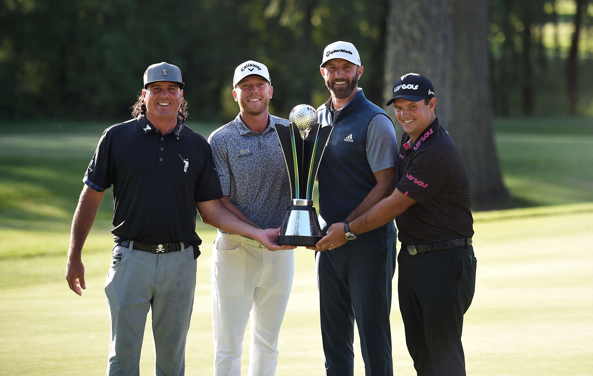 Pat Perez, Talor Gooch, Dustin Johnson, and Patrick Reed