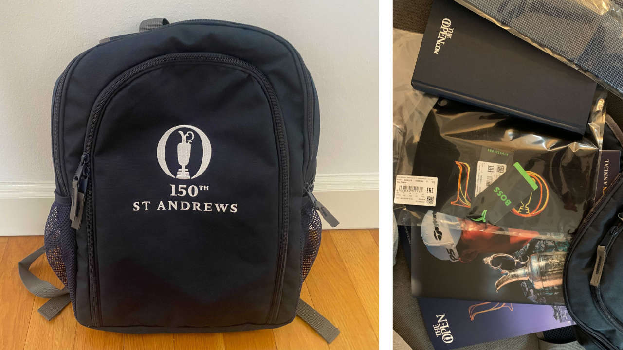 Gewinne einen gefüllten "THE OPEN" Rucksack