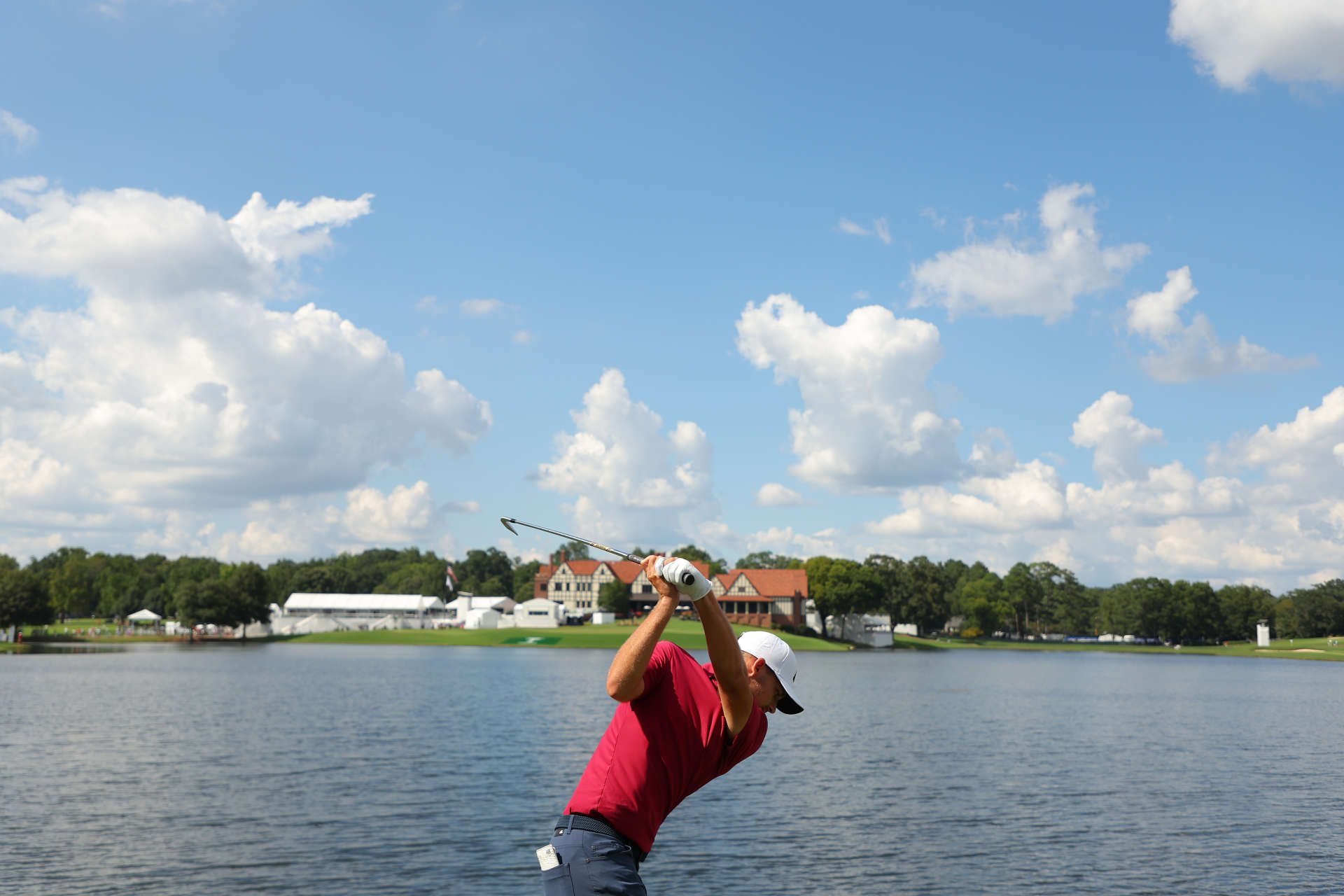 ATLANTA, GEORGIA - AUGUST 26: Aaron Wise of the United States plays his shot from the 15th tee during the second round of the TOUR Championship at East Lake Golf Club on August 26, 2022 in Atlanta, Georgia. (Photo by Kevin C. Cox/Getty Images)