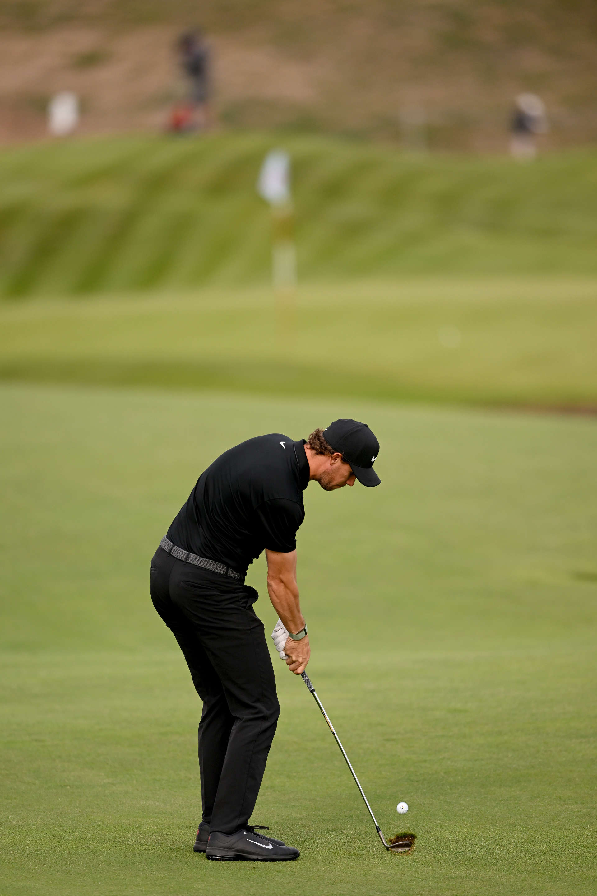 PARIS, FRANCE - SEPTEMBER 23: Thomas Pieters of Belgium plays his third shot on the 15th hole on Day Two of the Cazoo Open de France at Le Golf National on September 23, 2022 in Paris, France. (Photo by Ross Kinnaird/Getty Images)