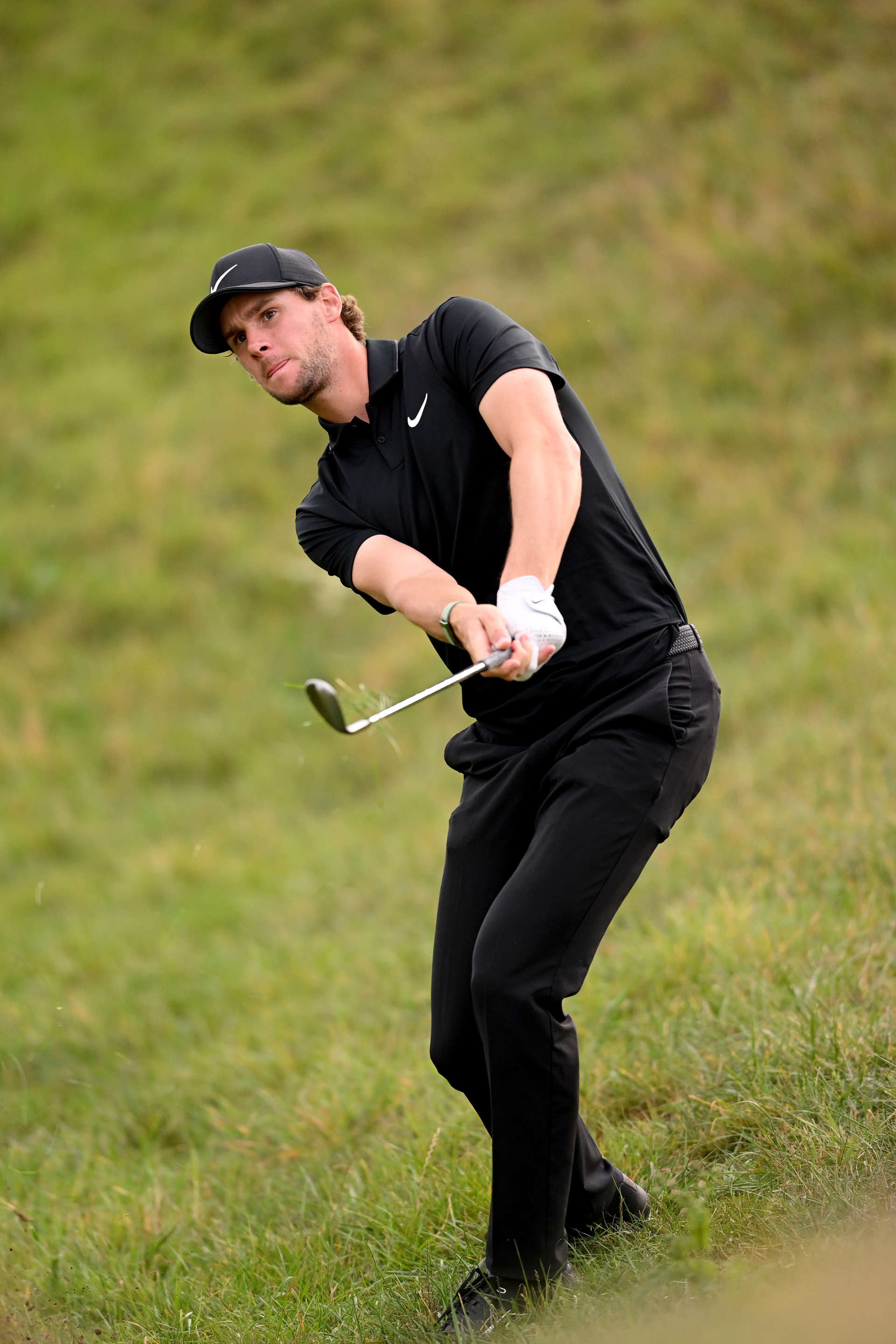 PARIS, FRANCE - SEPTEMBER 23: Thomas Pieters of Belgium plays his second shot on the 15th hole on Day Two of the Cazoo Open de France at Le Golf National on September 23, 2022 in Paris, France. (Photo by Ross Kinnaird/Getty Images)