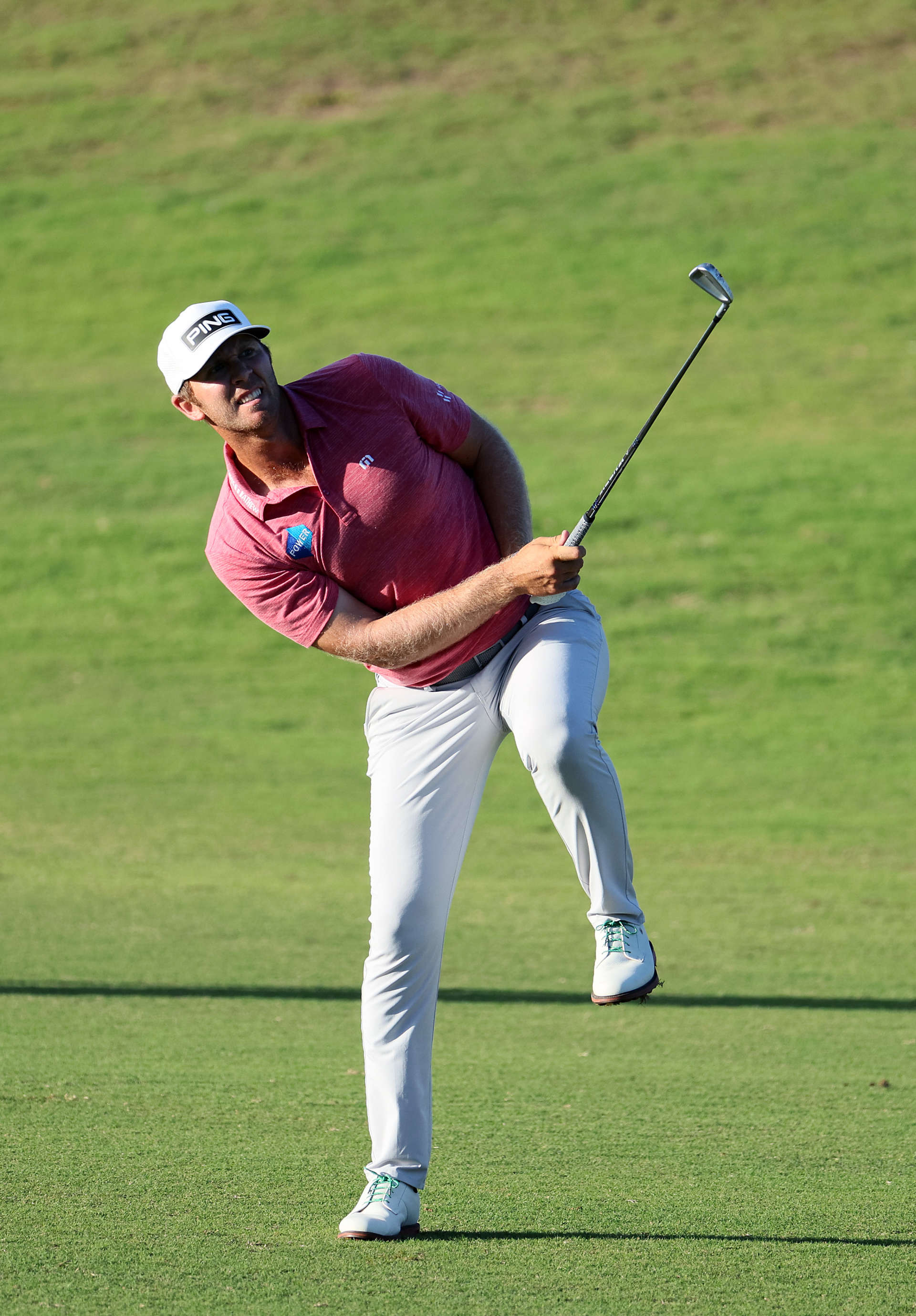 SOUTHAMPTON, BERMUDA - OCTOBER 30: Seamus Power of Ireland hits his second shot on the 14th hole during the final round of the Butterfield Bermuda Championship at Port Royal Golf Course on October 30, 2022 in Southampton, . (Photo by Andy Lyons/Getty Images)