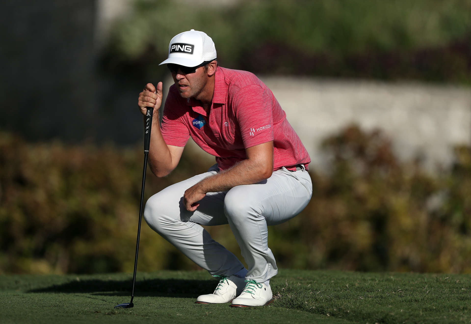 SOUTHAMPTON, BERMUDA - OCTOBER 30: Seamus Power of Ireland lines up a putt on the 14th hole during the final round of the Butterfield Bermuda Championship at Port Royal Golf Course on October 30, 2022 in Southampton, . (Photo by Courtney Culbreath/Getty Images)