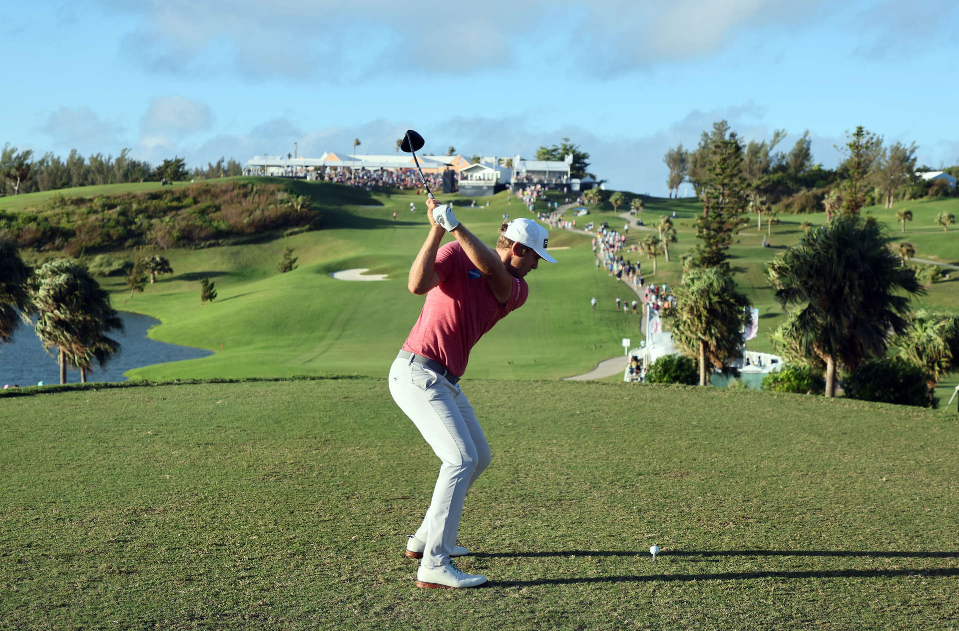 SOUTHAMPTON, BERMUDA - OCTOBER 30: Seamus Power of Ireland hits his first shot on the 18th hole during the final round of the Butterfield Bermuda Championship at Port Royal Golf Course on October 30, 2022 in Southampton, . (Photo by Andy Lyons/Getty Images)