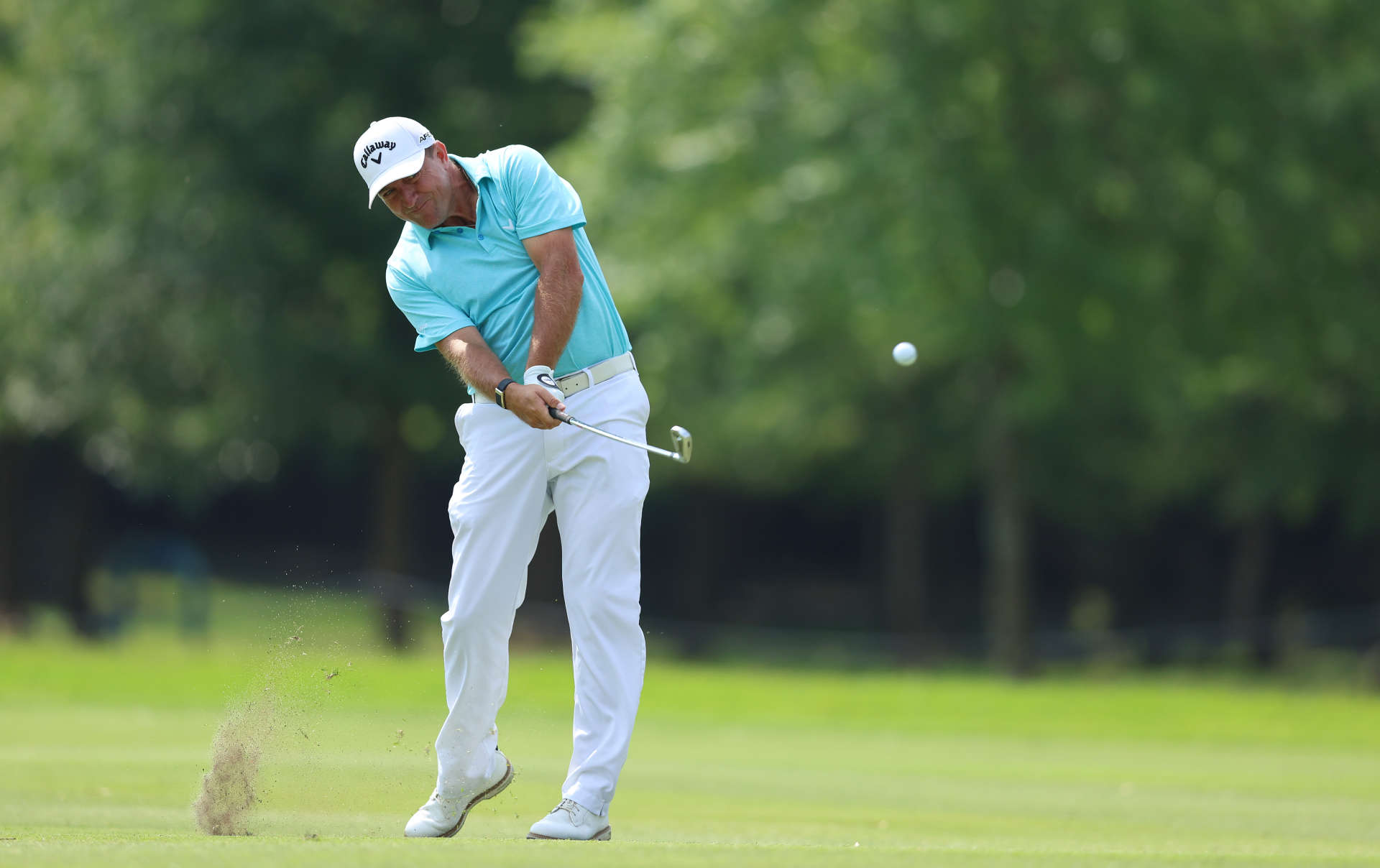 JOHANNESBURG, SOUTH AFRICA - DECEMBER 01: Darren Fichardt of South Africa plays his second shot on the ninth hole during Day One of the Investec South African Open Championship at Blair Atholl Golf & Equestrian Estate on December 01, 2022 in Johannesburg, South Africa. (Photo by Luke Walker/Getty Images)