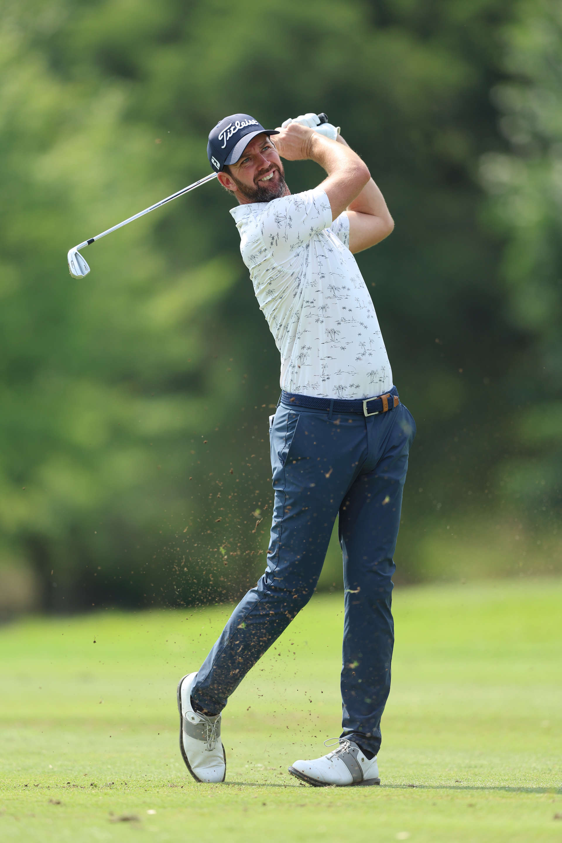 JOHANNESBURG, SOUTH AFRICA - DECEMBER 01: Scott Jamieson of Scotland plays his second shot on the ninth hole during Day One of the Investec South African Open Championship at Blair Atholl Golf & Equestrian Estate on December 01, 2022 in Johannesburg, South Africa. (Photo by Luke Walker/Getty Images)
