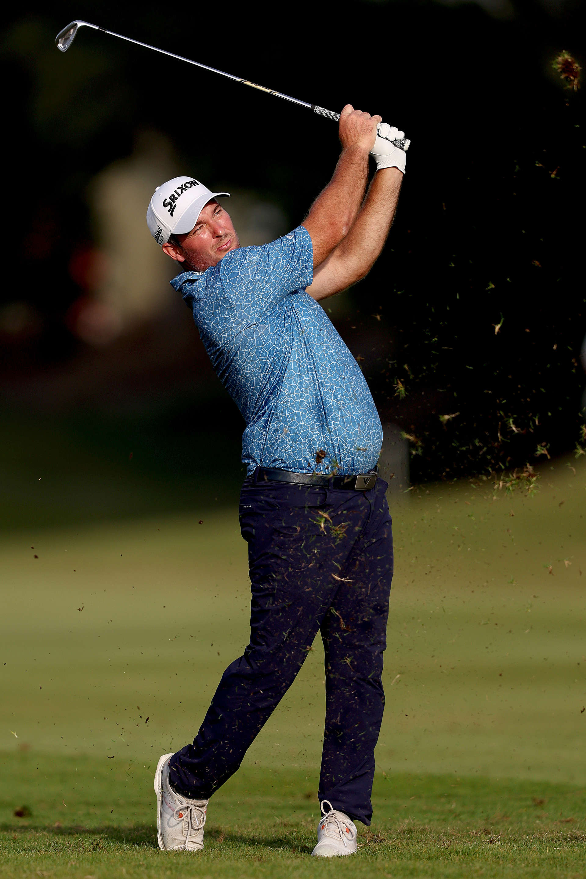 RAS AL KHAIMAH, UNITED ARAB EMIRATES - FEBRUARY 03: Ryan Fox of New Zealand plays his second shot from the 16th Hole on Day Two of the Ras Al Khaimah Championship at Al Hamra Golf Club on February 03, 2023 in Ras al Khaimah, United Arab Emirates. (Photo by Warren Little/Getty Images)