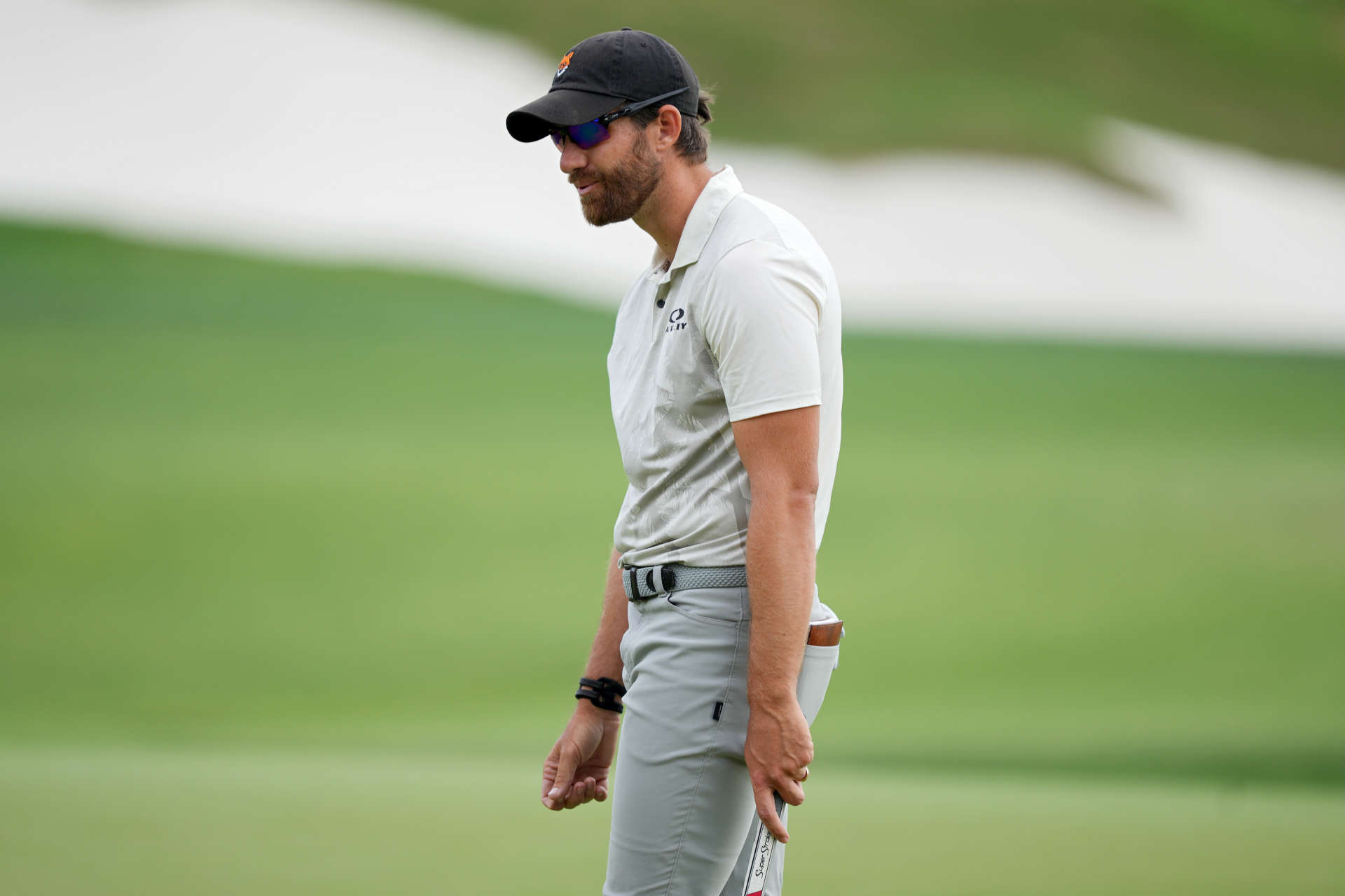 SAN ANTONIO, TEXAS - APRIL 01: Patrick Rodgers of the United States reacts after missing a putt on the 18th green during the third round of the Valero Texas Open at TPC San Antonio on April 01, 2023 in San Antonio, Texas. (Photo by Alex Bierens de Haan/Getty Images)