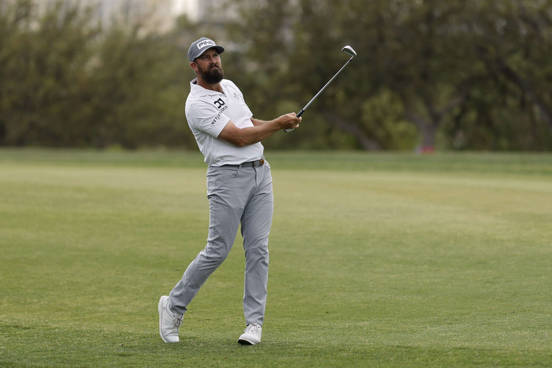 SAN ANTONIO, TEXAS - APRIL 01: Michael Thompson of the United States plays his shot on the 18th hole during the third round of the Valero Texas Open at TPC San Antonio on April 01, 2023 in San Antonio, Texas. (Photo by Mike Mulholland/Getty Images)