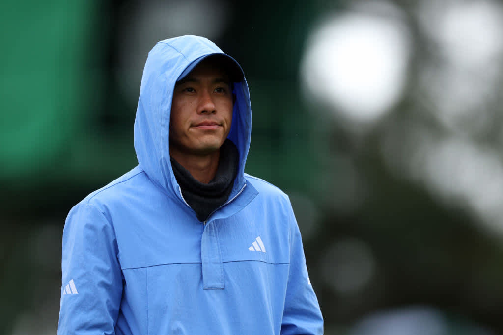 AUGUSTA, GEORGIA - APRIL 08: Collin Morikawa of the United States looks on from the third tee during the third round of the 2023 Masters Tournament at Augusta National Golf Club on April 08, 2023 in Augusta, Georgia. (Photo by Andrew Redington/Getty Images)
