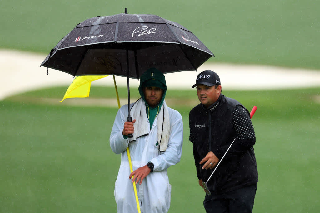 AUGUSTA, GEORGIA - APRIL 08: Patrick Reed of the United States looks over a putt on the tenth green during the third round of the 2023 Masters Tournament at Augusta National Golf Club on April 08, 2023 in Augusta, Georgia. (Photo by Andrew Redington/Getty Images)