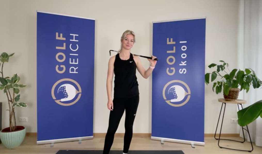 Übung für Beweglichkeit und Balance beim Golf // Angeleitete Golffitness Übung live