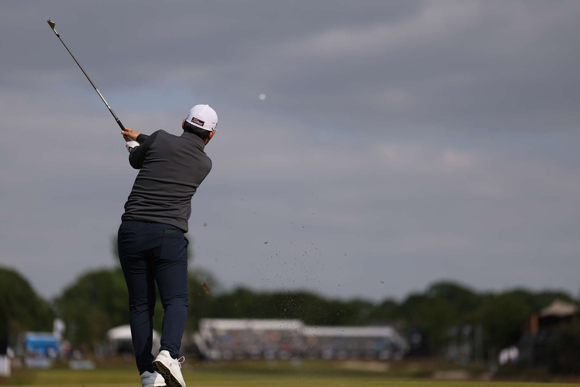 CROMVOIRT, NETHERLANDS - MAY 25: Masahiro Kawamura of Japan plays his second shot on the 18th hole during Day One of the KLM Open at Bernardus Golf on May 25, 2023 in Netherlands. (Photo by Dean Mouhtaropoulos/Getty Images)