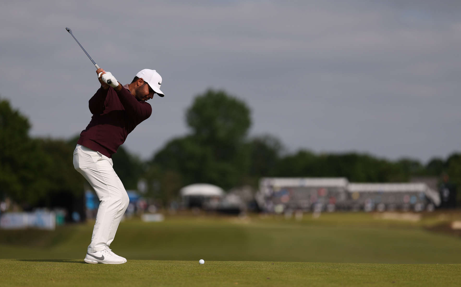 CROMVOIRT, NETHERLANDS - MAY 25: Shubhankar Sharma of India plays his second shot hon the 18th hole during Day One of the KLM Open at Bernardus Golf on May 25, 2023 in Netherlands. (Photo by Dean Mouhtaropoulos/Getty Images)