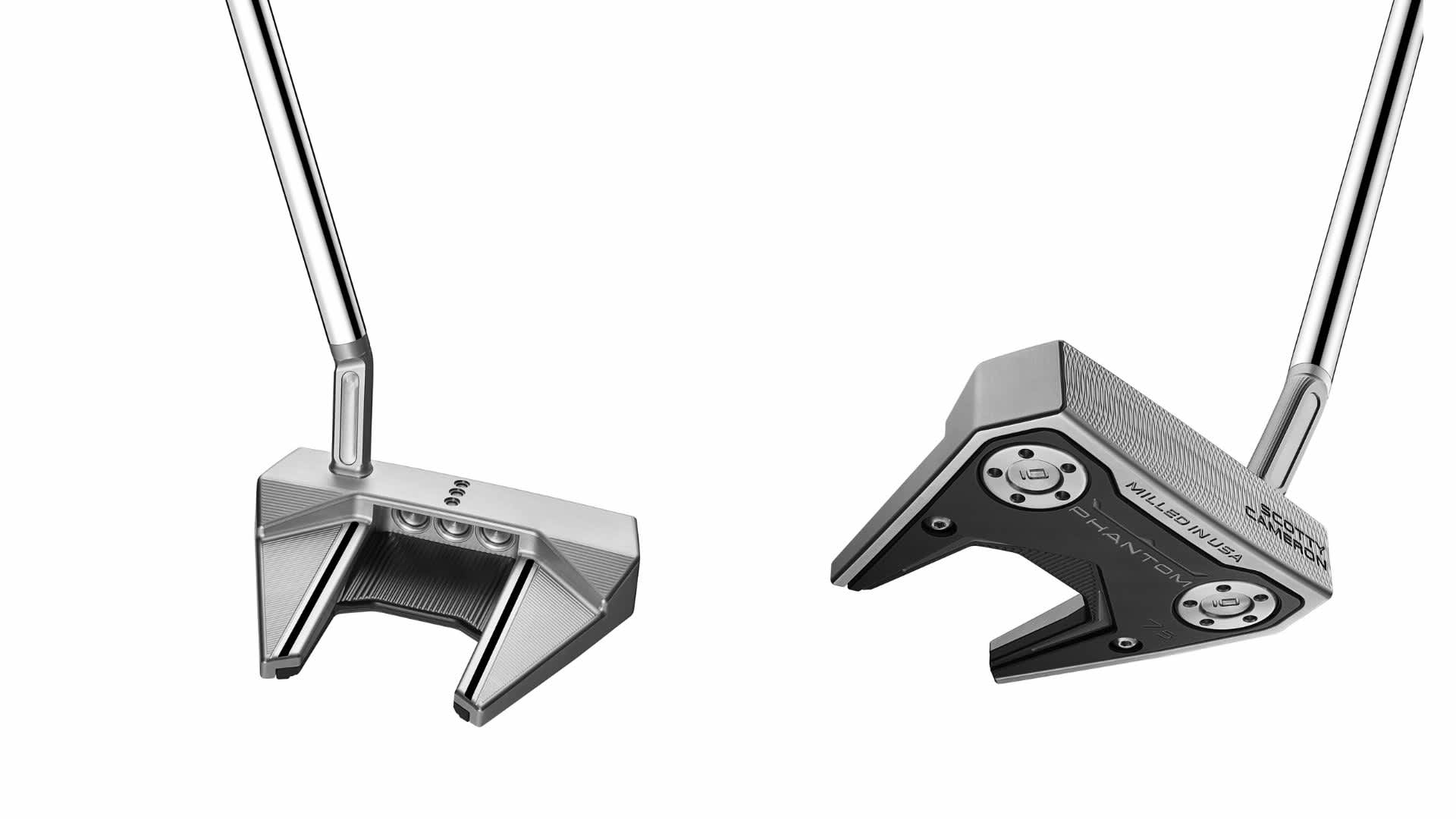 The Scotty Cameron Phantom 7.5 Putter
The Phantom 7.5 has the same head shape and design as the Phantom 7, but features a jet club neck and combines the high stability of the club head (with high MOI) with more toe-flow for a smooth swing motion. Also available in a left-handed version.(Photo, text: Scotty Cameron)