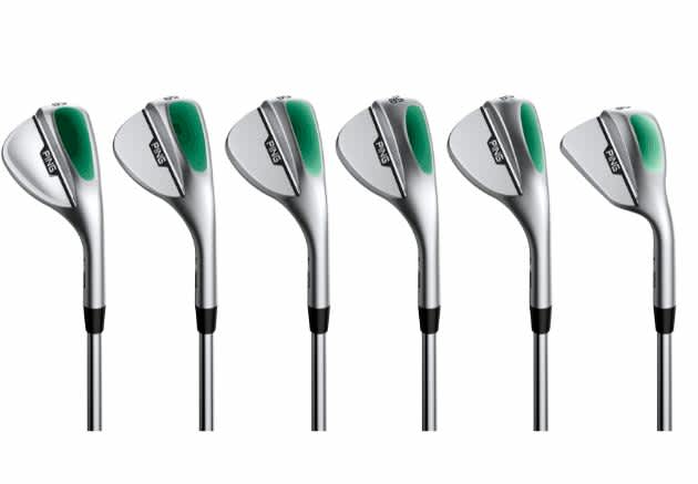 Die verschiedenen Grinds der neuen Ping Performance-Wedges s159 für 2024 im Vergleich. (Foto: Ping)