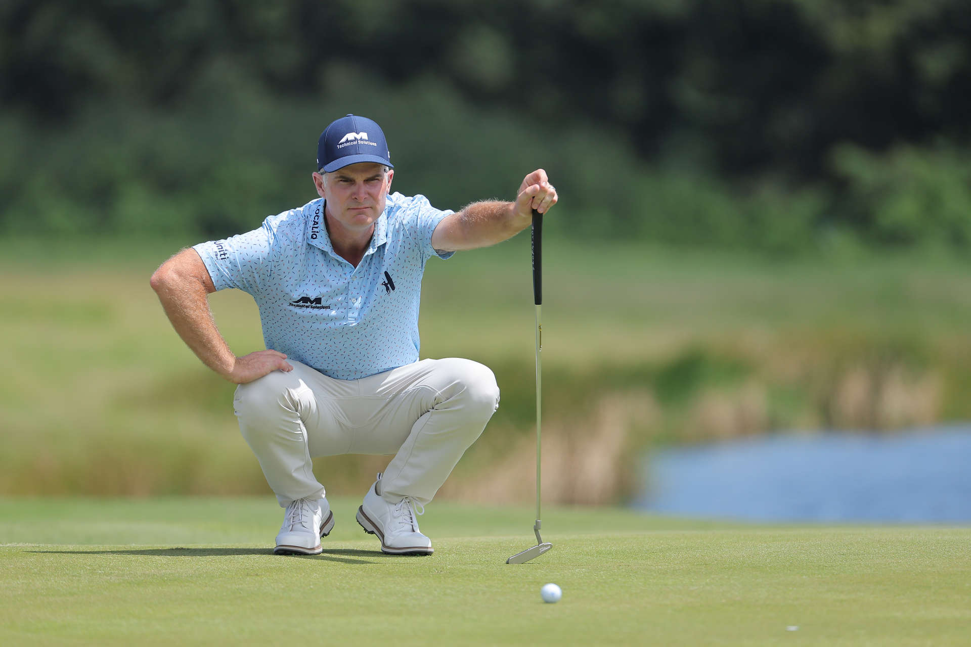 RIO GRANDE, PUERTO RICO - MARCH 09: Kevin Streelman of the United States lines up a putt on the second green during the third round of the Puerto Rico Open at Grand Reserve Golf Club on March 09, 2024 in Rio Grande, Puerto Rico. (Photo by Jonathan Bachman/Getty Images)