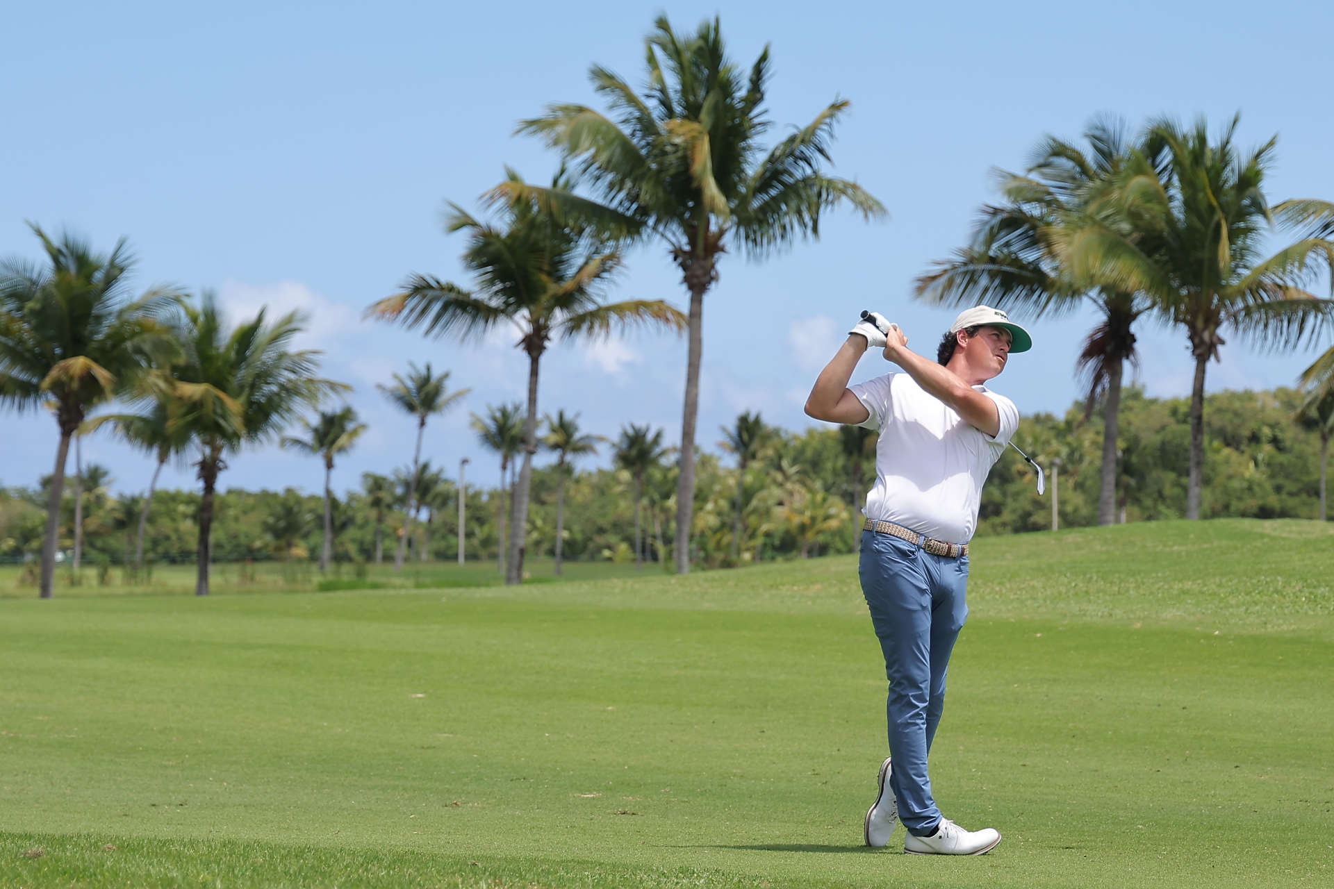 RIO GRANDE, PUERTO RICO - MARCH 09: Cody Gribble of the United States plays a second shot on the second hole during the third round of the Puerto Rico Open at Grand Reserve Golf Club on March 09, 2024 in Rio Grande, Puerto Rico. (Photo by Jonathan Bachman/Getty Images)