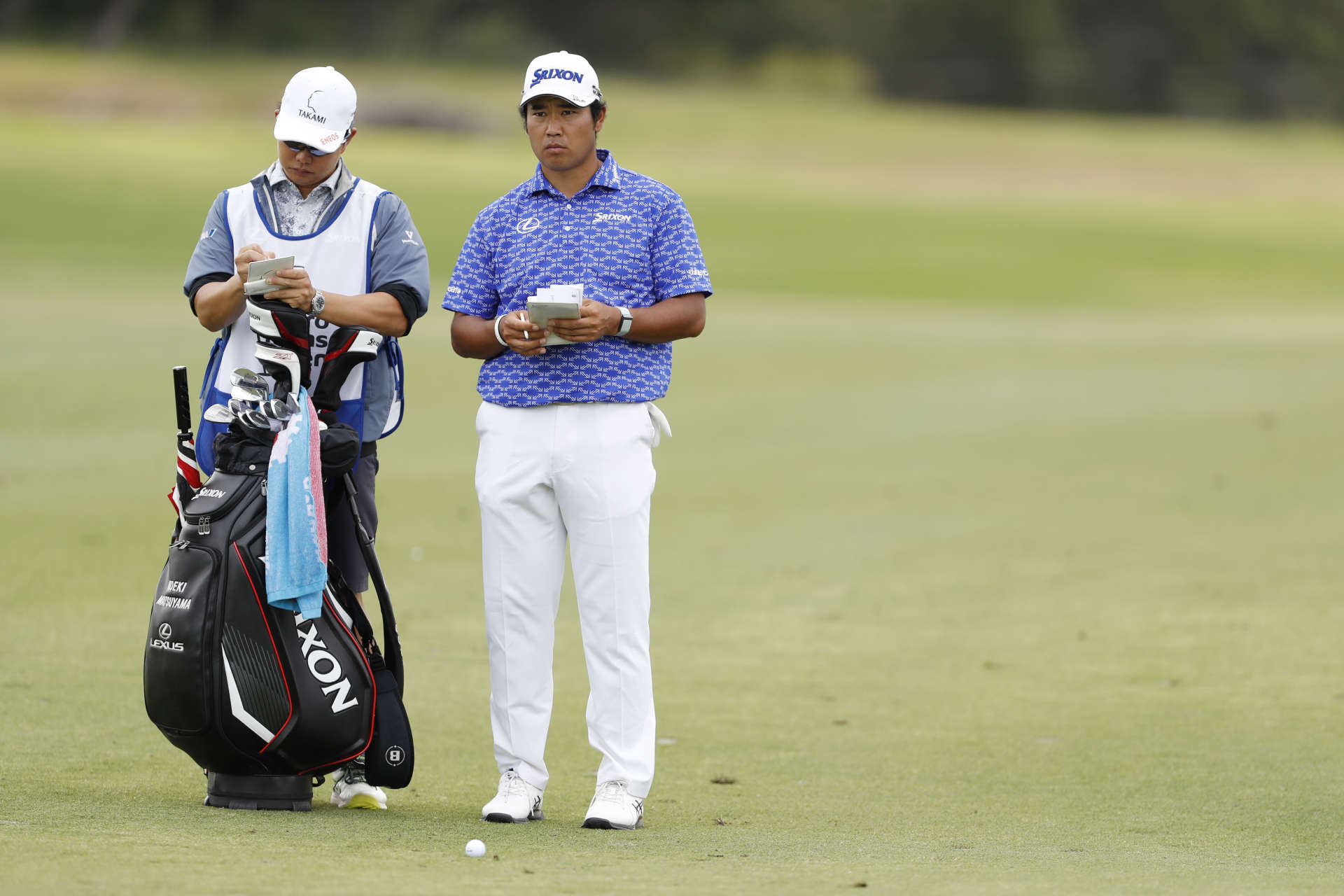 SAN ANTONIO, TEXAS - APRIL 06: Hideki Matsuyama of Japan looks on during the third round of the Valero Texas Open at TPC San Antonio on April 06, 2024 in San Antonio, Texas. (Photo by Raj Mehta/Getty Images)