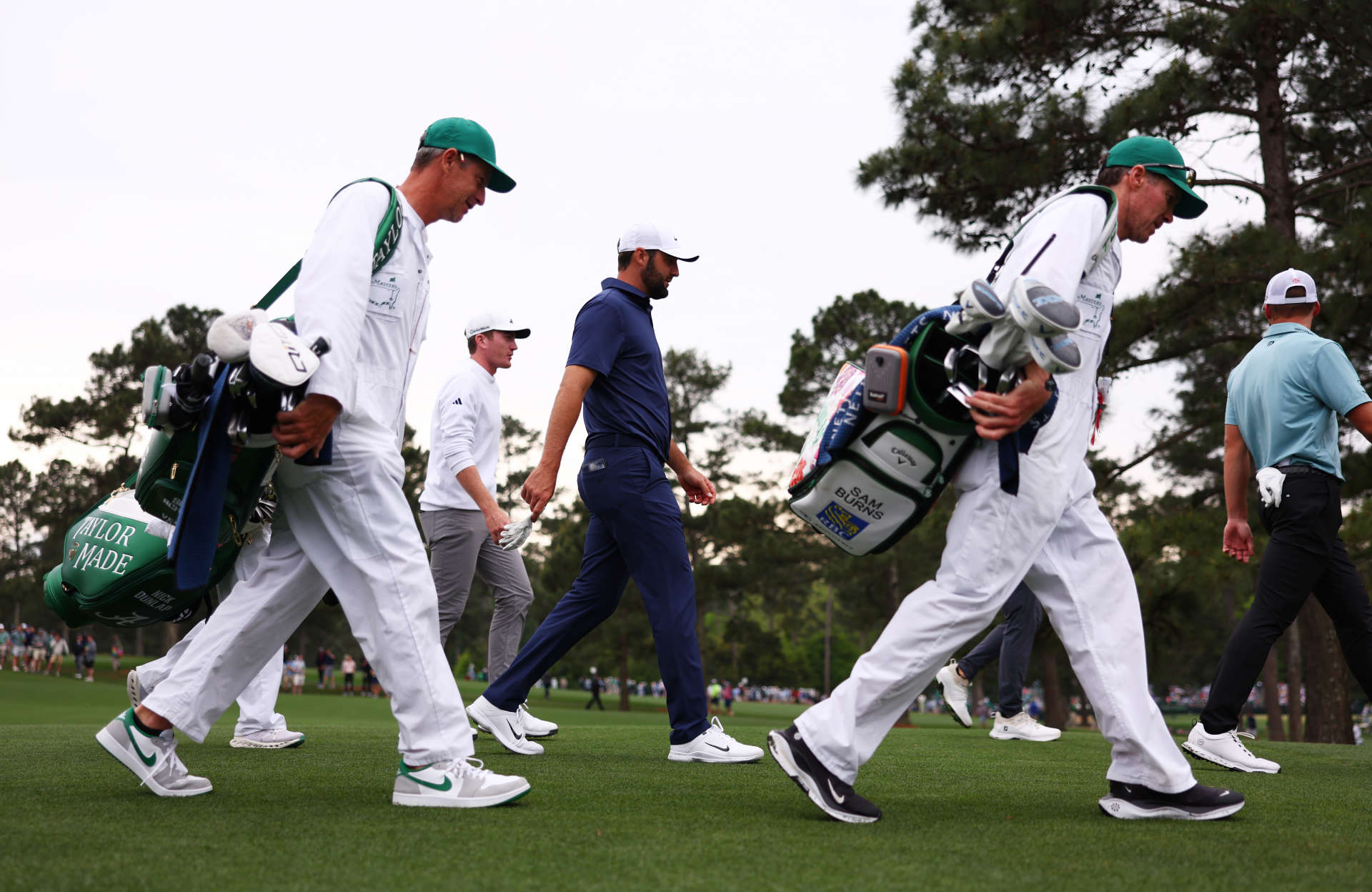 AUGUSTA, GEORGIA - APRIL 09: Scottie Scheffler of the United States walks off the third tee during a practice round prior to the 2024 Masters Tournament at Augusta National Golf Club on April 09, 2024 in Augusta, Georgia. (Photo by Maddie Meyer/Getty Images)