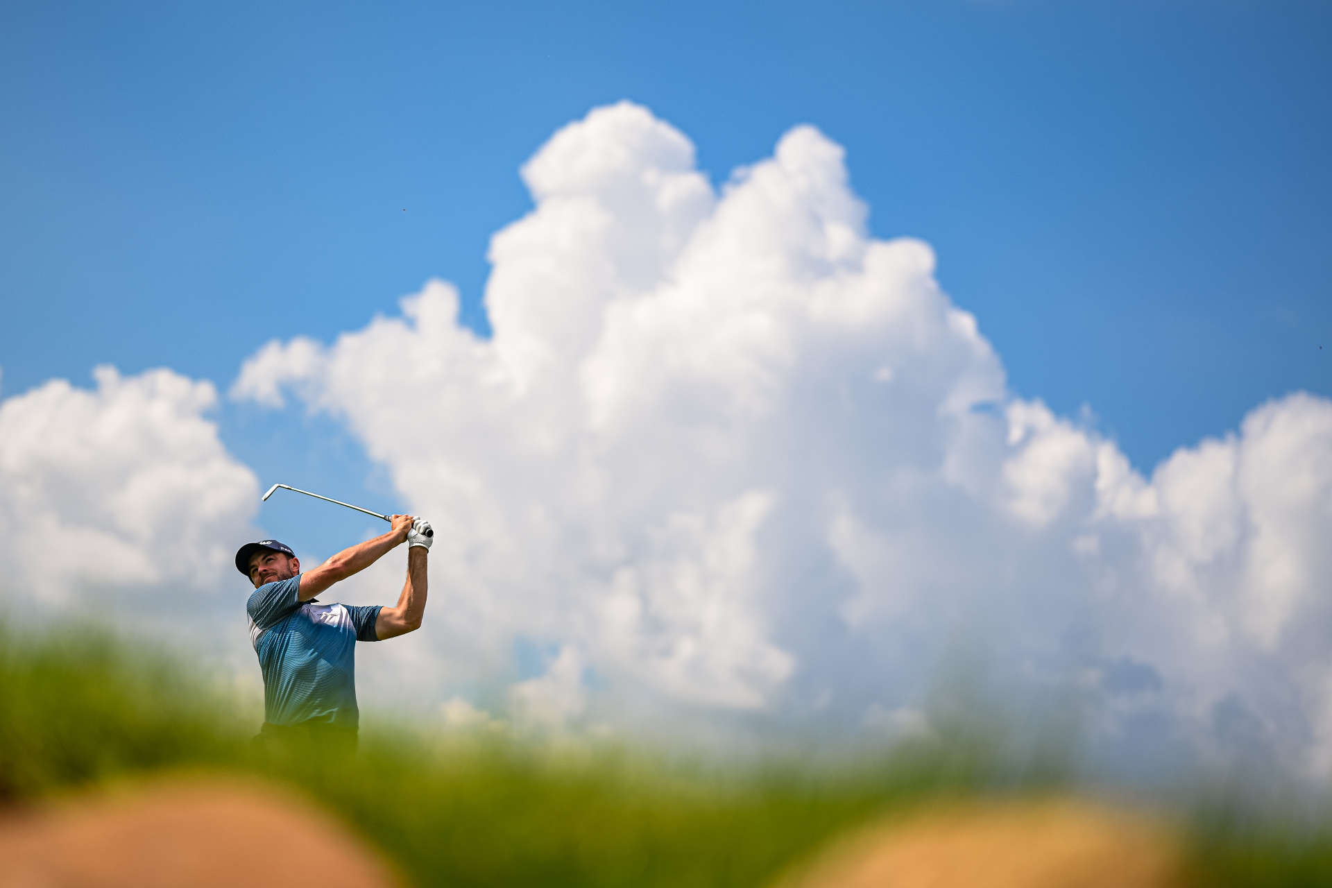 HAMBURG, GERMANY - JUNE 1: Laurie Canter of England plays his tee shot on the 14th hole during Day Three of the European Open at Green Eagle Golf Course on June 1, 2024 in Winsen, Germany.  (Photo by Octavio Passos/Getty Images for U.COM)