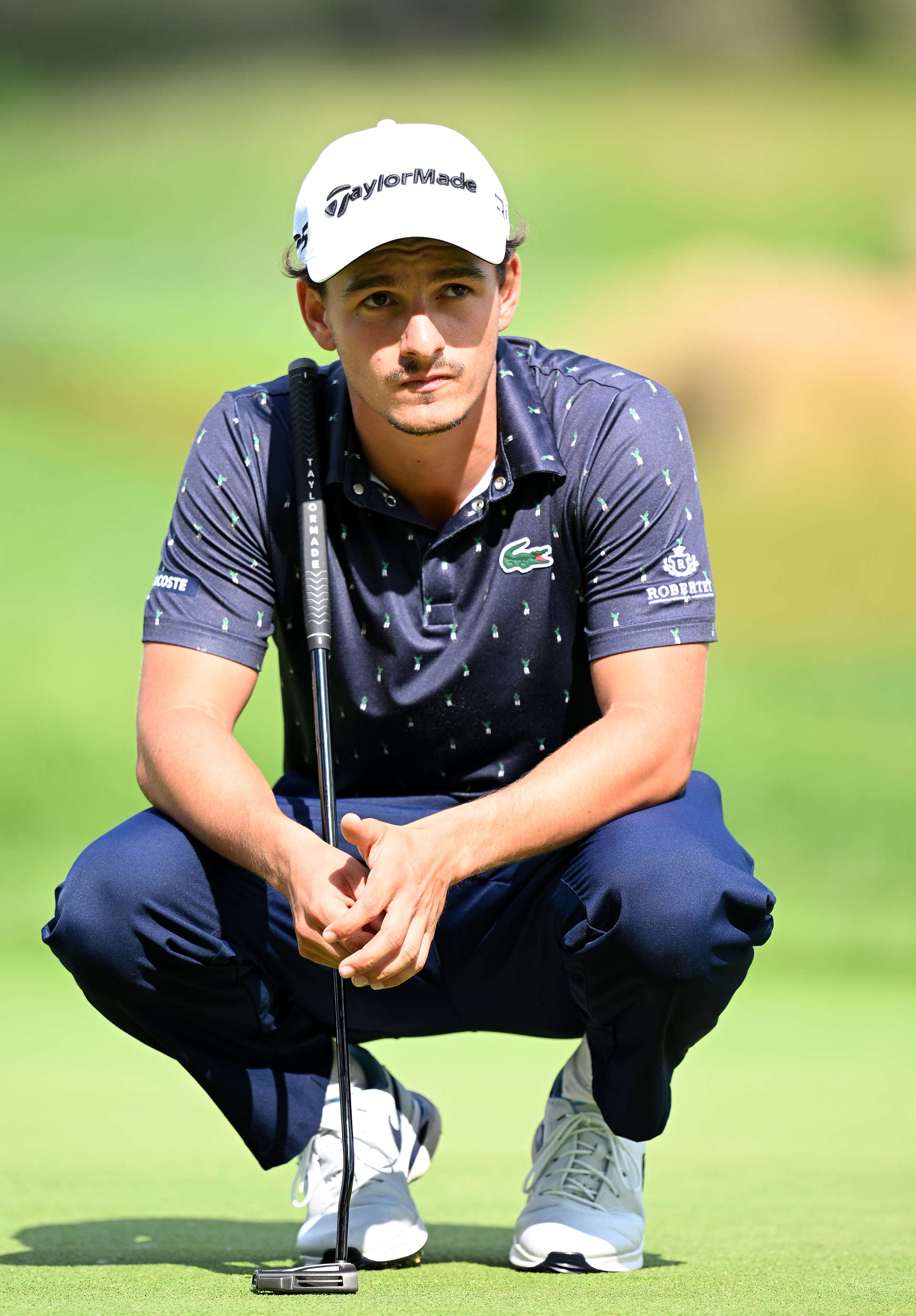 HAMBURG, GERMANY - JUNE 01: Tom Vaillant of France putts on the 17th green during the third round of the European Open at Green Eagle Golf Course on June 01, 2024 in Winsen, Germany.  (Photo by Stuart Franklin/Getty Images)