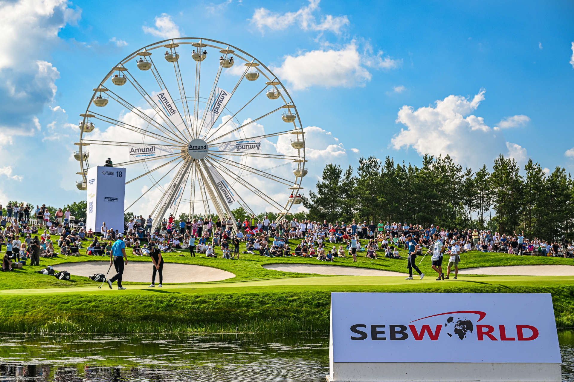 HAMBURG, GERMANY - JUNE 1: General view of the 18th hole during Day Three of the European Open at Green Eagle Golf Course on June 1, 2024 in Winsen, Germany.  (Photo by Octavio Passos/Getty Images for U.COM)
