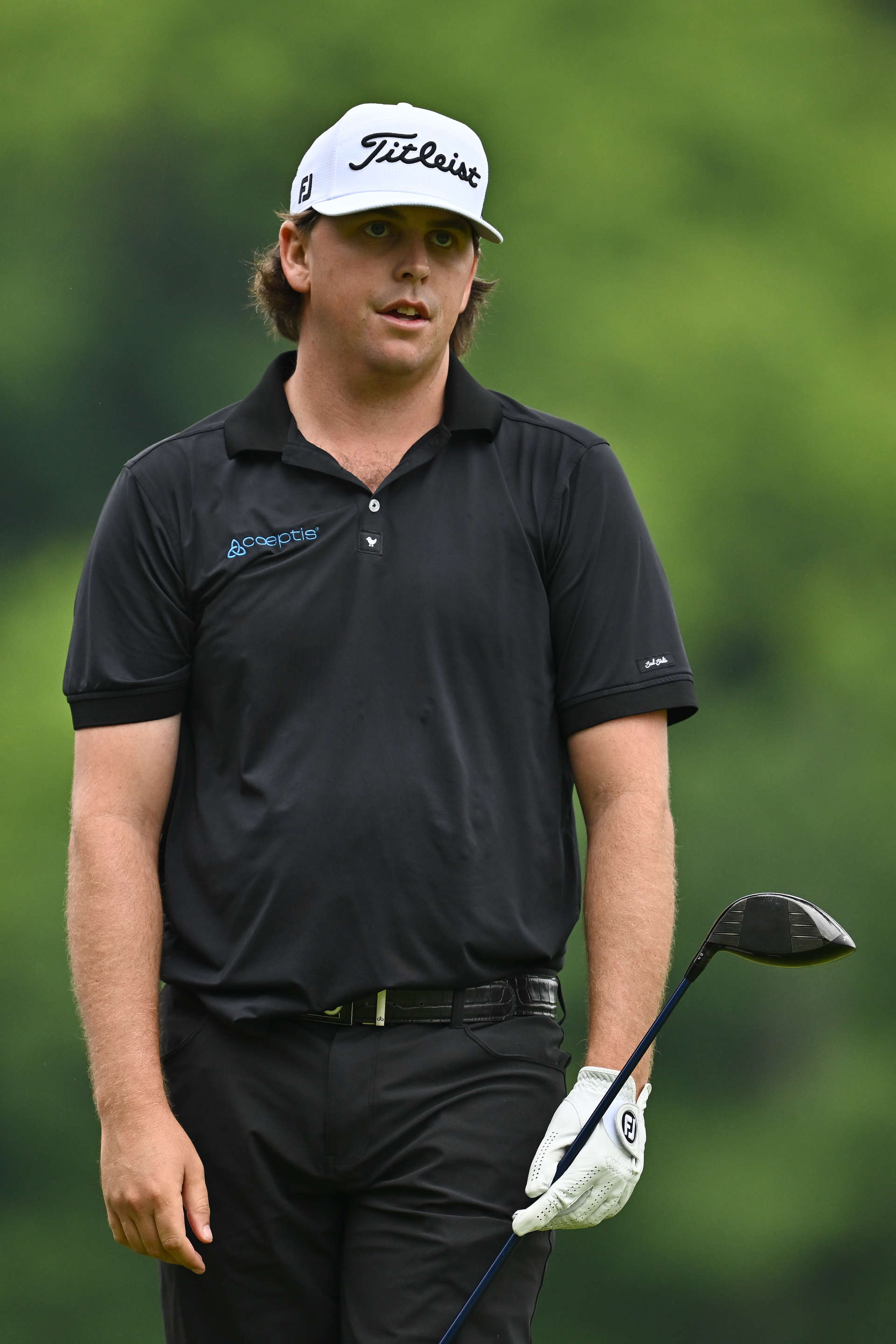 HAMILTON, ONTARIO - JUNE 02: Trace Crowe of the United States watches his shot from the fourth tee during the final round of the RBC Canadian Open at Hamilton Golf & Country Club on June 02, 2024 in Hamilton, Ontario, Canada. (Photo by Minas Panagiotakis/Getty Images)