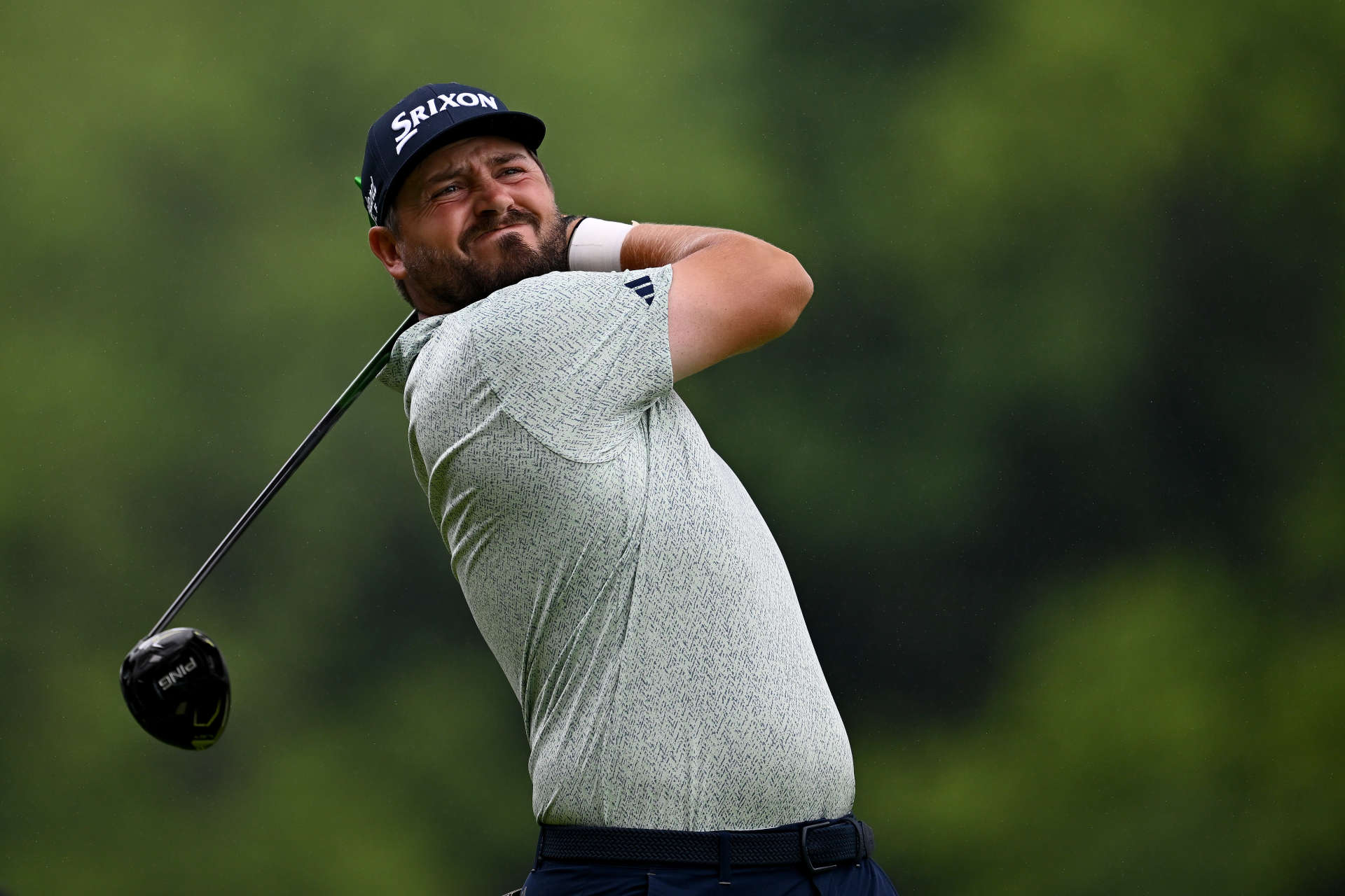 HAMILTON, ONTARIO - JUNE 02: Andrew Novak of the United States plays his shot from the fourth tee during the final round of the RBC Canadian Open at Hamilton Golf & Country Club on June 02, 2024 in Hamilton, Ontario, Canada. (Photo by Minas Panagiotakis/Getty Images)