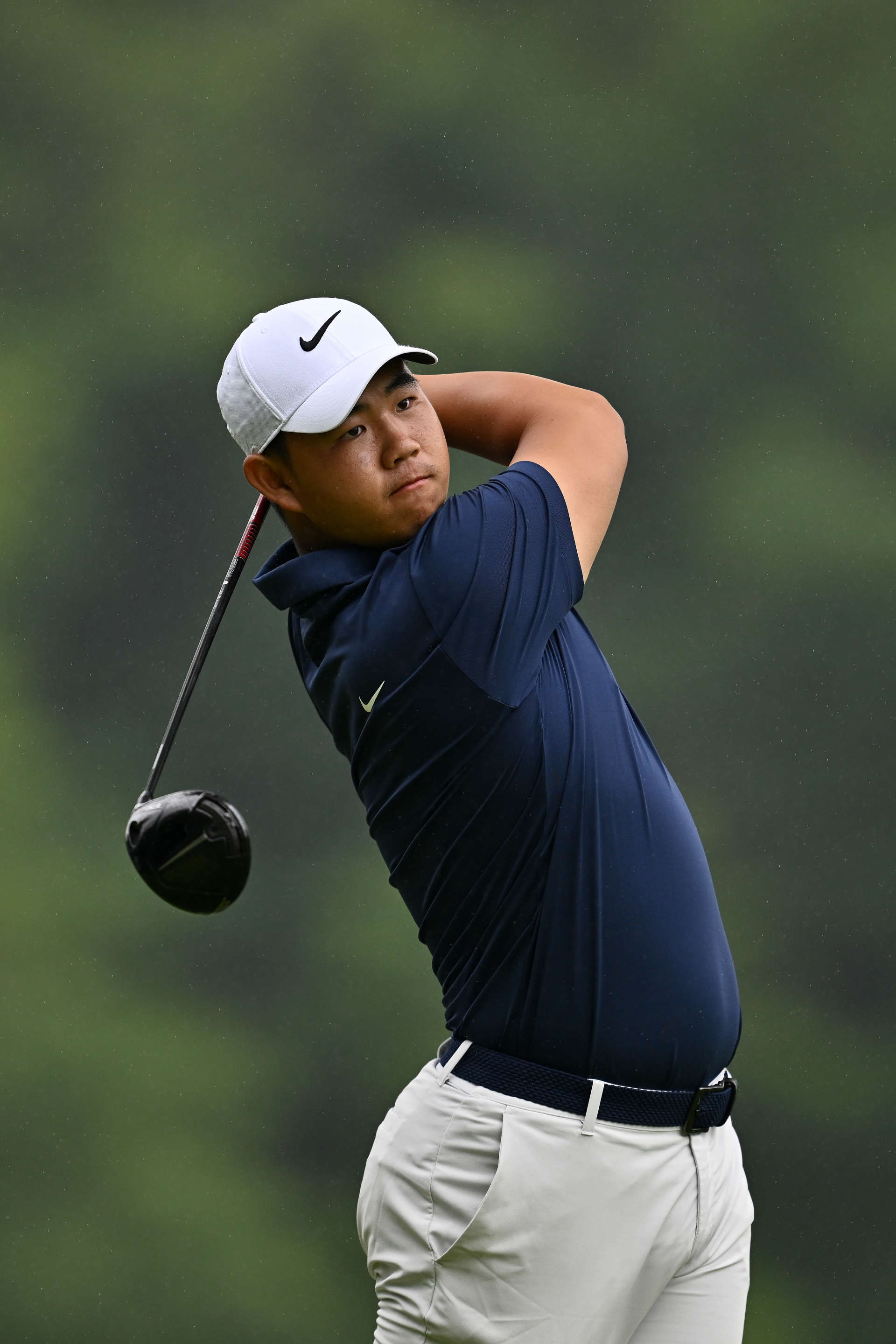 HAMILTON, ONTARIO - JUNE 02: Tom Kim of South Korea plays his shot from the fourth tee during the final round of the RBC Canadian Open at Hamilton Golf & Country Club on June 02, 2024 in Hamilton, Ontario, Canada. (Photo by Minas Panagiotakis/Getty Images)