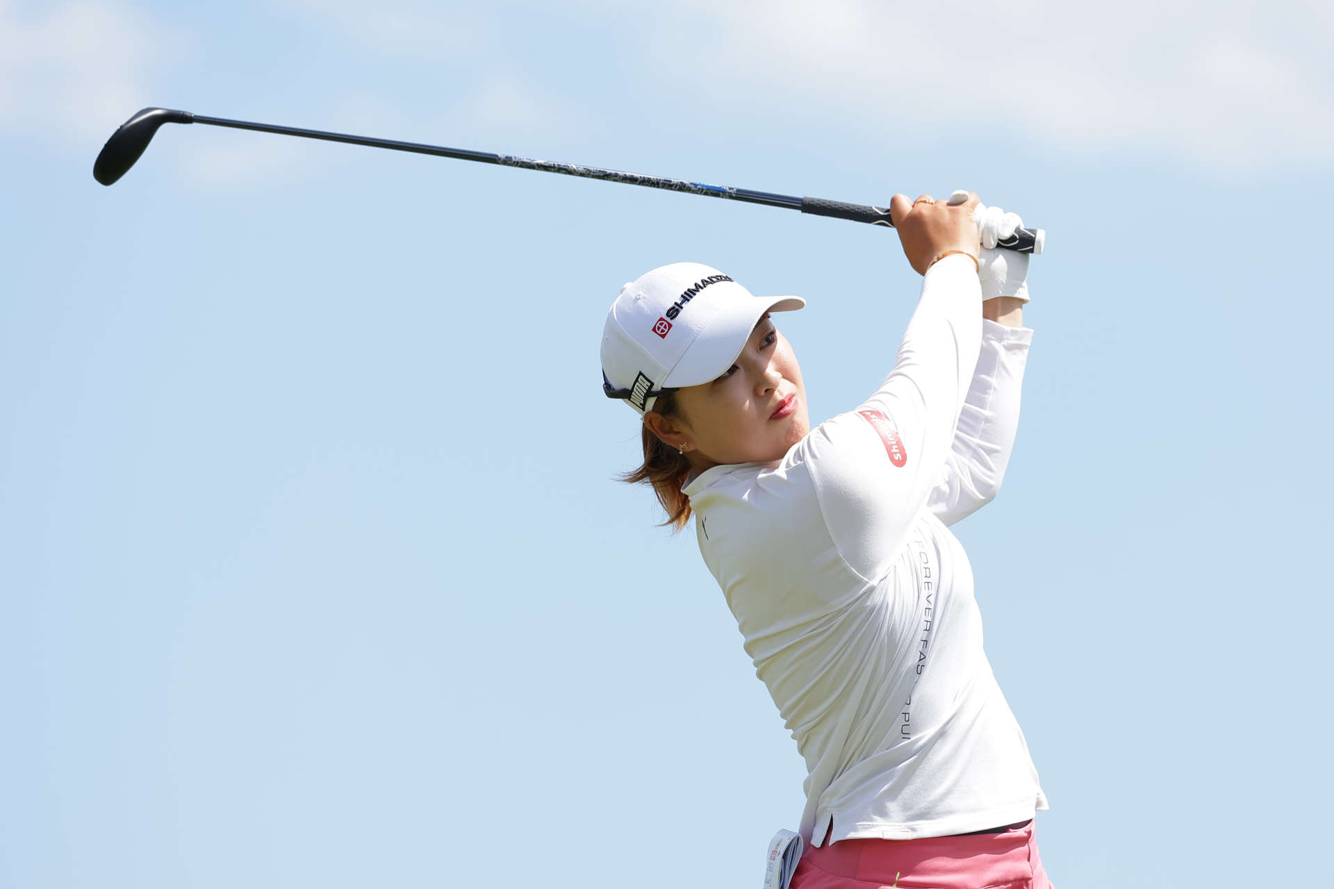 GALLOWAY, NEW JERSEY - JUNE 07: Mao Saigo of Japan plays her shot from the seventh tee during the first round of the ShopRite LPGA Classic Presented by Acer at Seaview Bay Course on June 07, 2024 in Galloway, New Jersey. (Photo by Hunter Martin/Getty Images)
