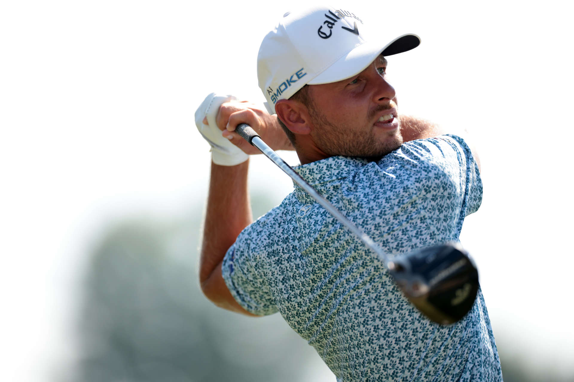 CROMWELL, CONNECTICUT - JUNE 20: Adam Svensson of Canada plays his shot from the 18th tee during the first round of the Travelers Championship at TPC River Highlands on June 20, 2024 in Cromwell, Connecticut. (Photo by James Gilbert/Getty Images)