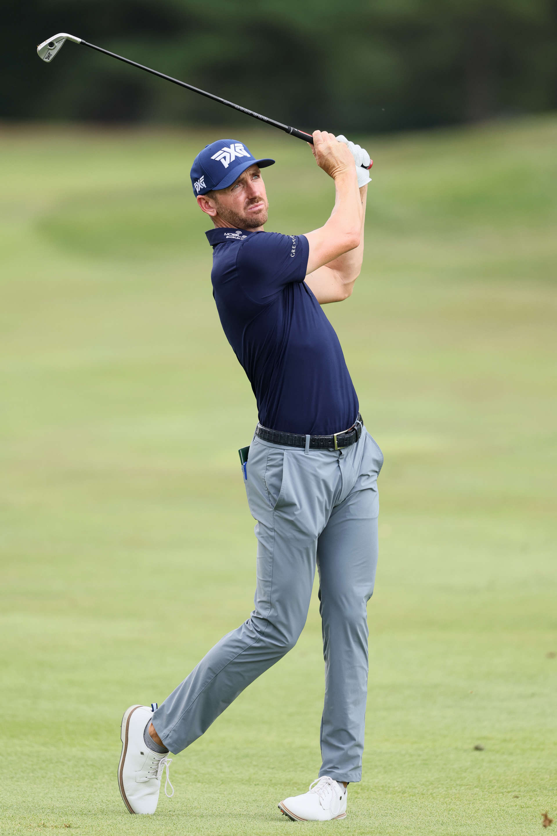 NICHOLASVILLE, KENTUCKY - JULY 11: Kevin Dougherty of the United States plays his second shot on the 11th hole during the first round of the Kentucky Championship at Keene Trace Golf Club on July 11, 2024 in Nicholasville, Kentucky. (Photo by Andy Lyons/Getty Images)