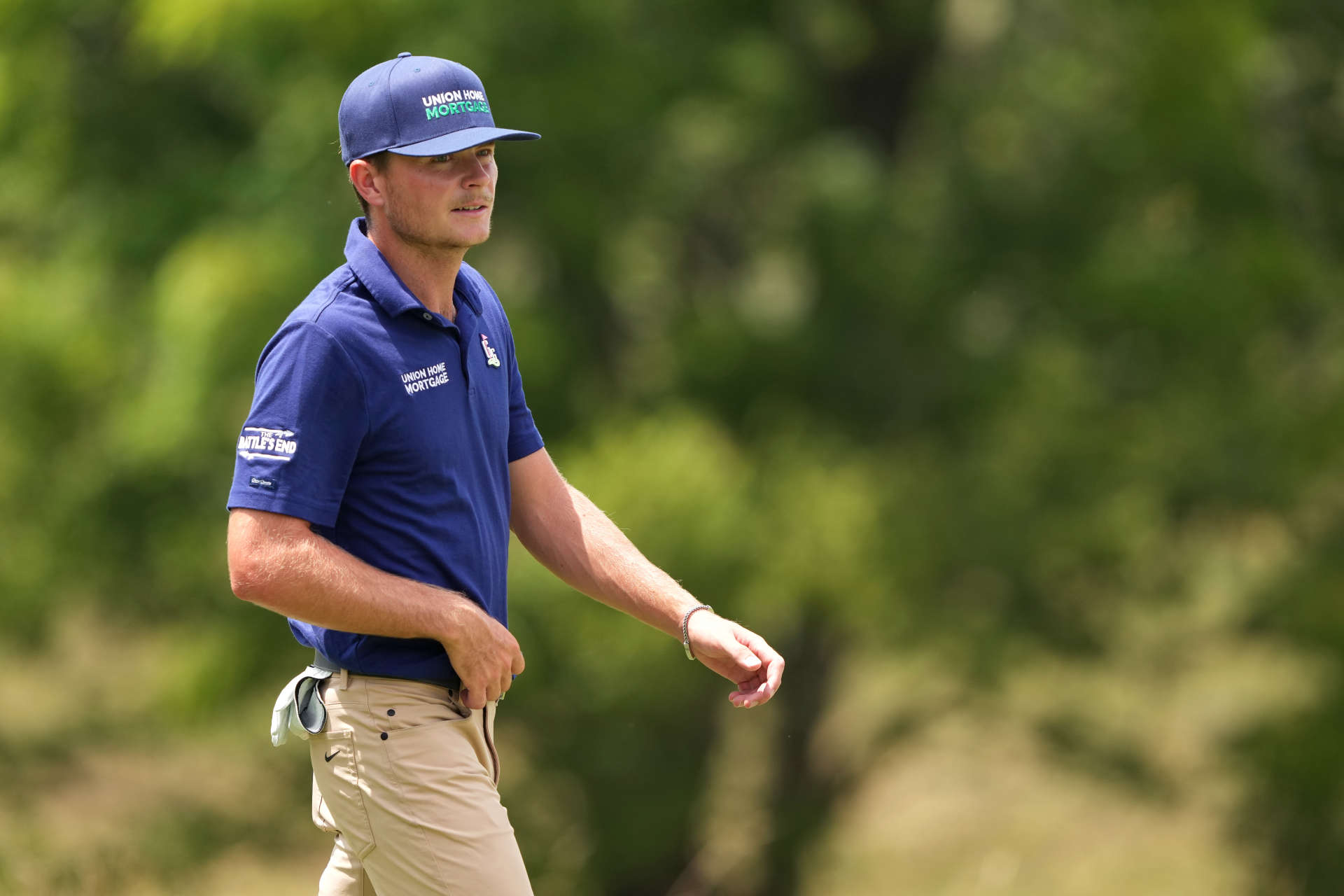 NICHOLASVILLE, KENTUCKY - JULY 11: Luke Clanton of the United States looks on from the third tee during the first round of the Kentucky Championship at Keene Trace Golf Club on July 11, 2024 in Nicholasville, Kentucky. (Photo by Dylan Buell/Getty Images)