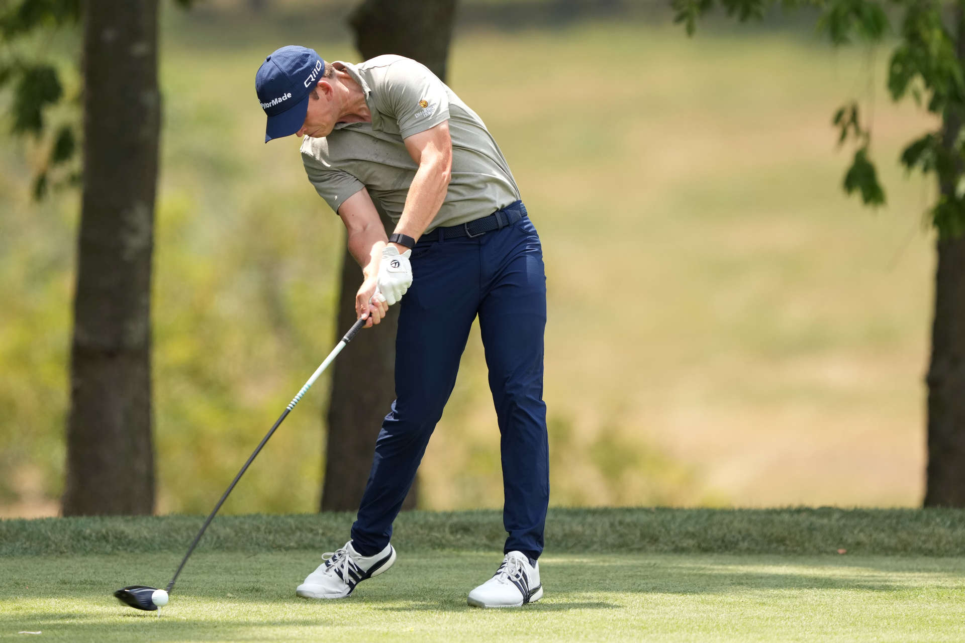 NICHOLASVILLE, KENTUCKY - JULY 11: Jacob Bridgeman of the United States plays his shot from the third tee during the first round of the Kentucky Championship at Keene Trace Golf Club on July 11, 2024 in Nicholasville, Kentucky. (Photo by Dylan Buell/Getty Images)