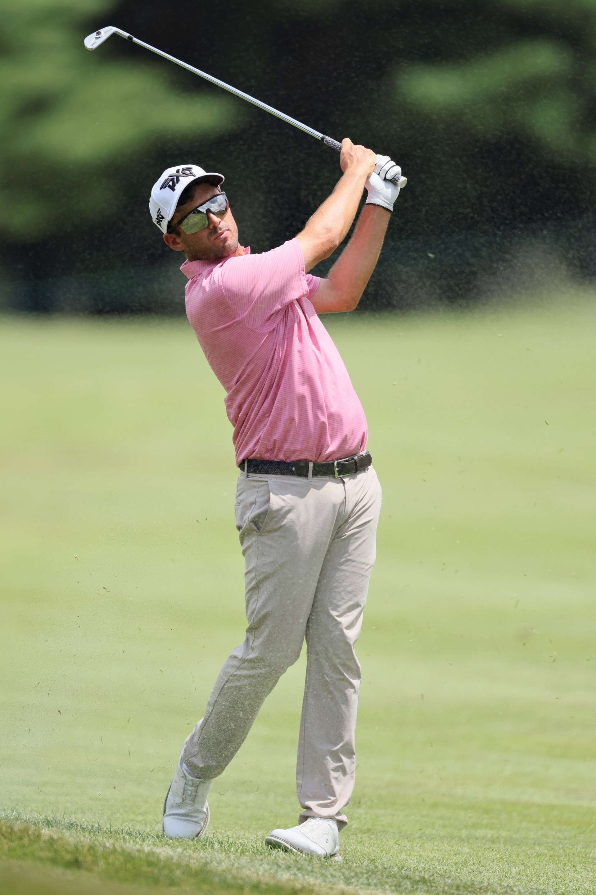NICHOLASVILLE, KENTUCKY - JULY 11: Ryan McCormick of the United States plays his second shot on the 11th hole during the first round of the Kentucky Championship at Keene Trace Golf Club on July 11, 2024 in Nicholasville, Kentucky. (Photo by Andy Lyons/Getty Images)