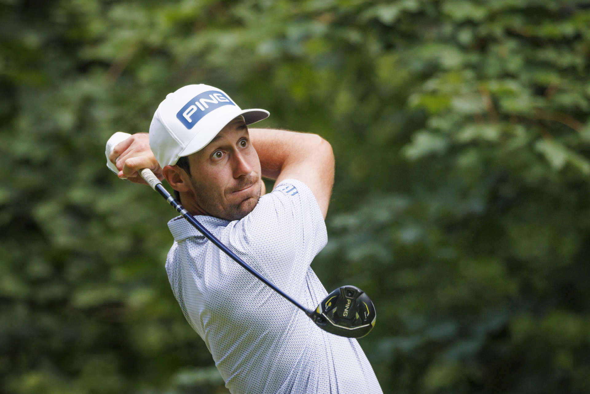 RAMSAU, AUSTRIA - JULY 19: Tomas Gouveia of Portugal tee's off at the first tee during day two of the Euram Bank Open at GC Adamstal on July 19, 2024 in Ramsau, Austria. (Photo by Jan Hetfleisch/Getty Images)